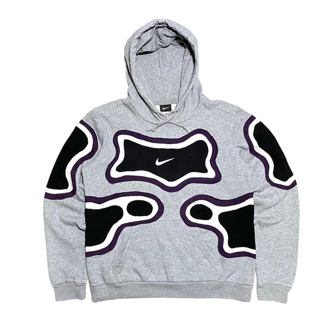 Reworked Nike Thermal Hoodie Gray/White/Black