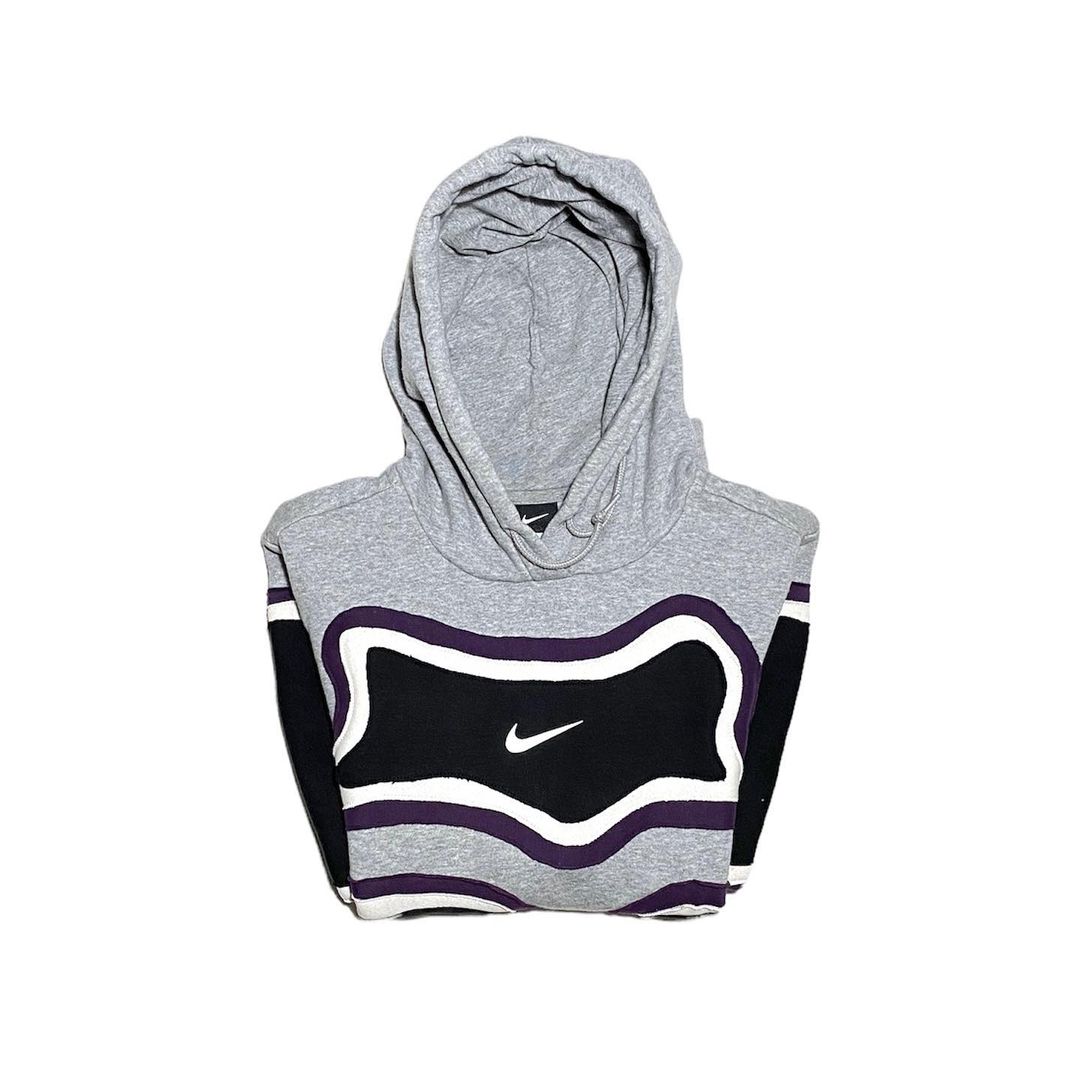 Reworked Nike Thermal Hoodie Gray/White/Black