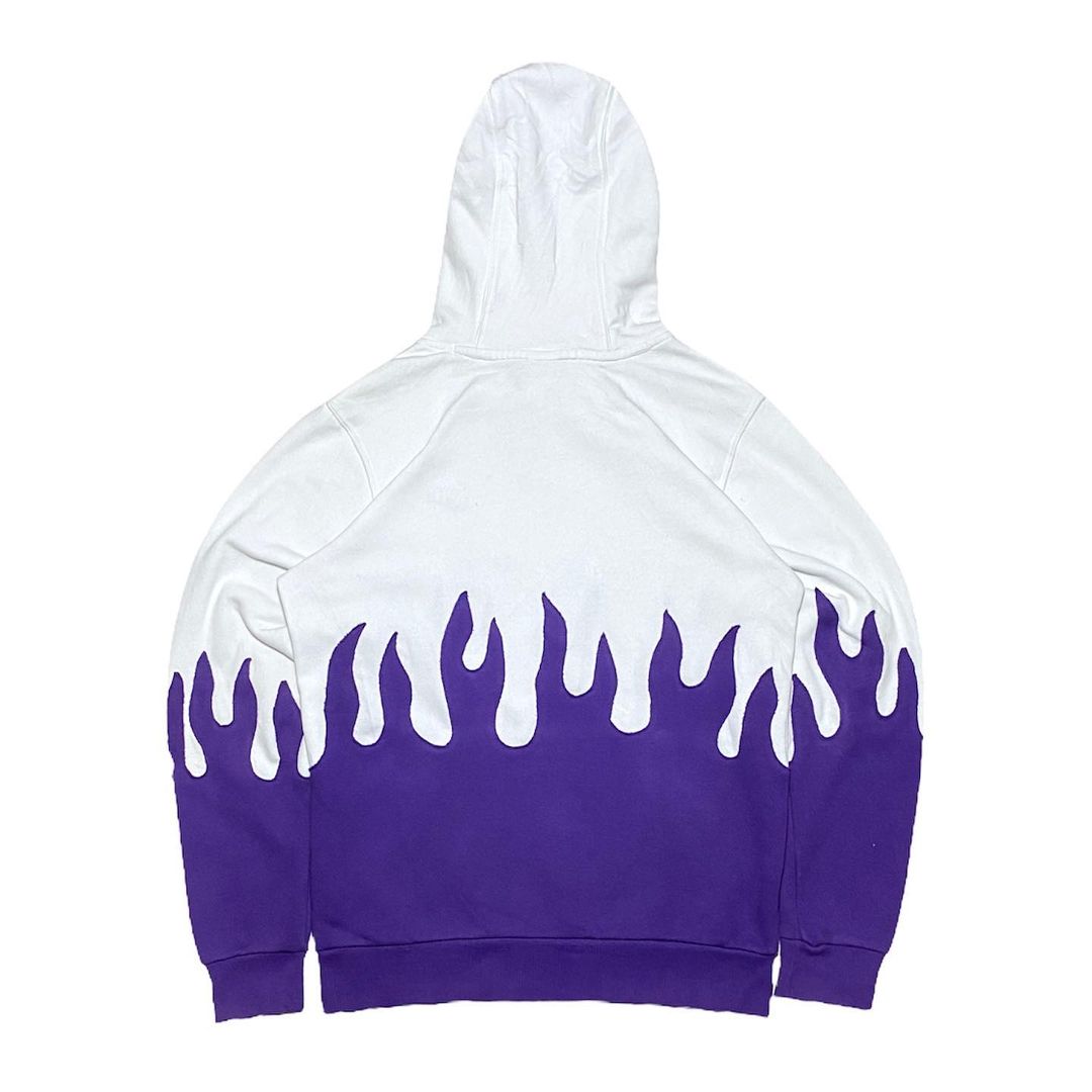 Reworked Nike Flames Hoodie White/Violet