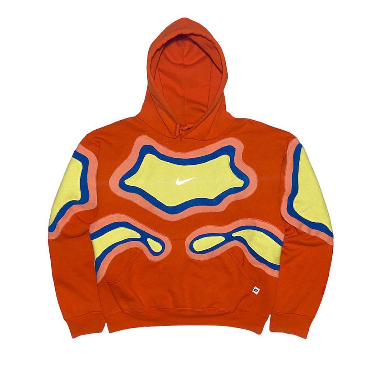 Reworked Nike Thermal Hoodie Orange/Blue/Yellow