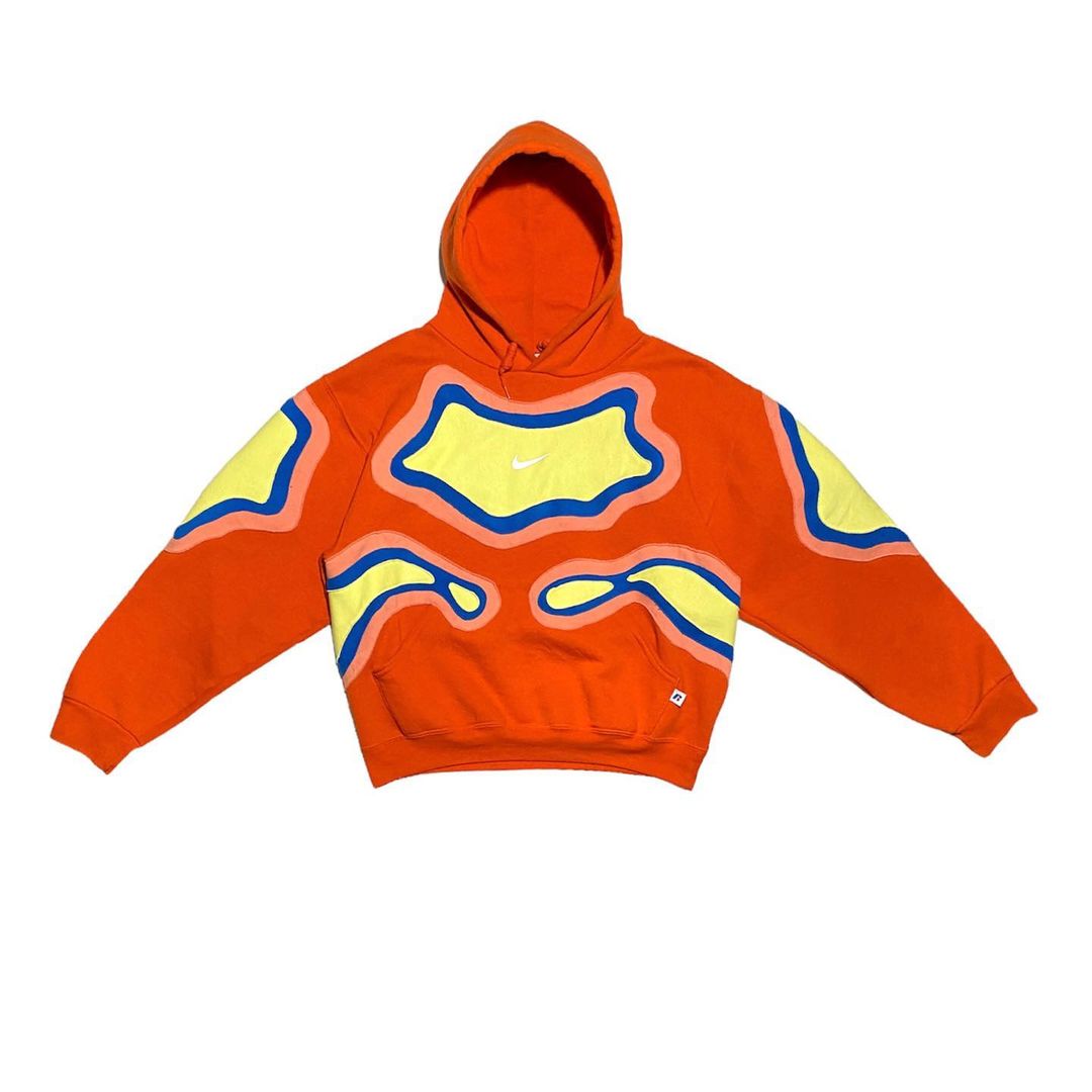 Reworked Nike Thermal Hoodie Orange/Blue/Yellow