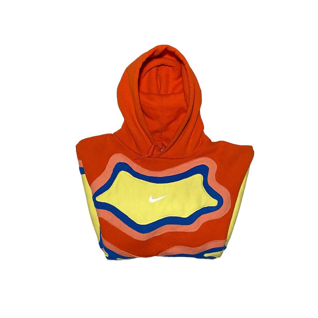 Reworked Nike Thermal Hoodie Orange/Blue/Yellow