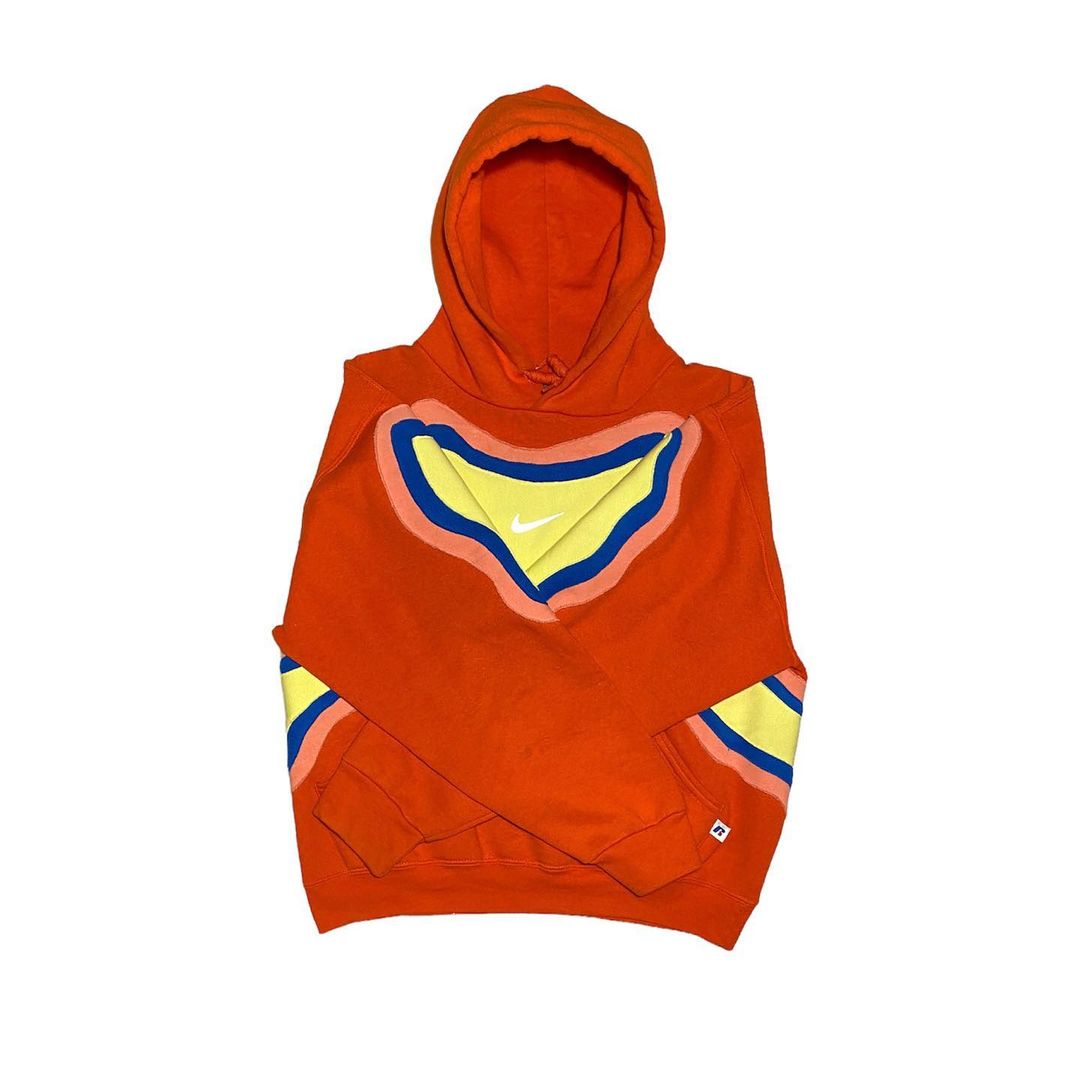 Reworked Nike Thermal Hoodie Orange/Blue/Yellow