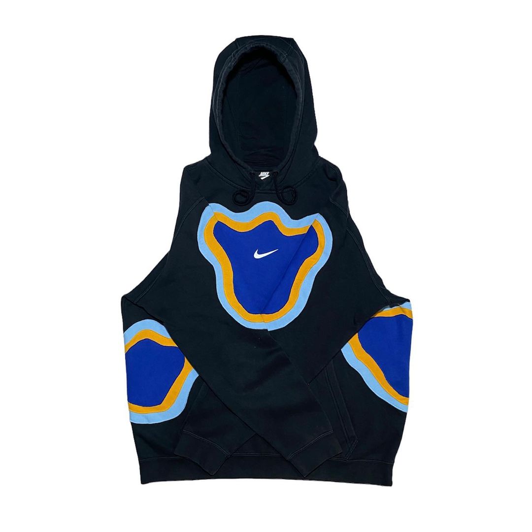 Reworked Nike Thermal Hoodie Black/Skyblue/Yellow/Blue