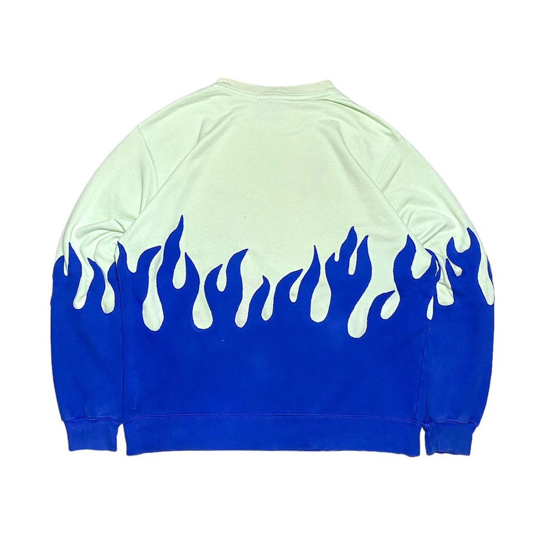 Reworked Nike Flames Sweatshirt Blue