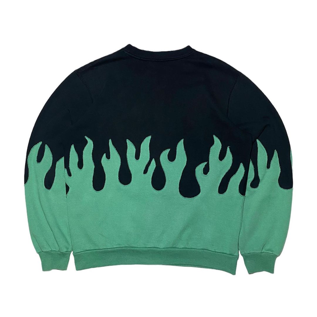 Reworked Nike Flames Sweatshirt Green