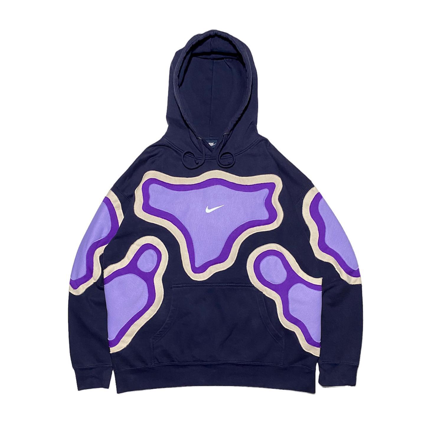 Reworked Nike Thermal Hoodie Black/White/Purple