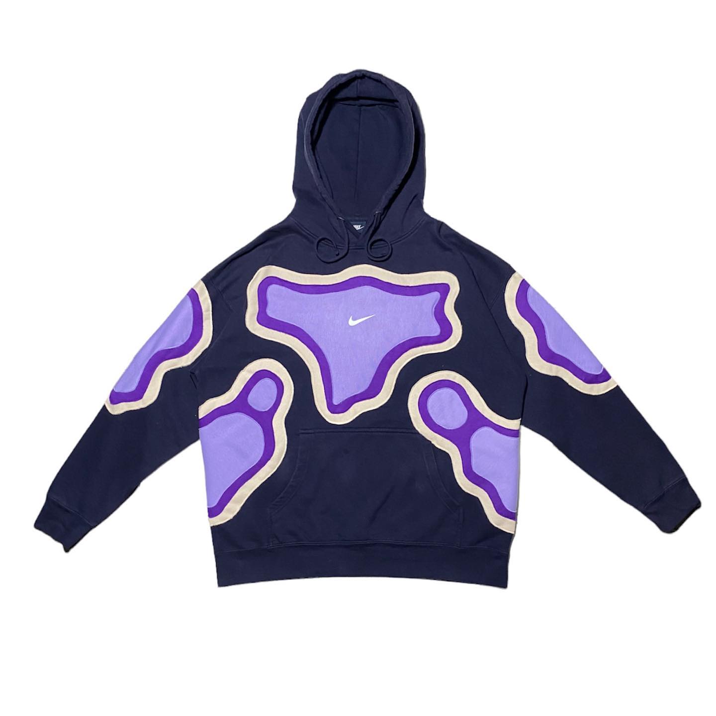 Reworked Nike Thermal Hoodie Black/White/Purple