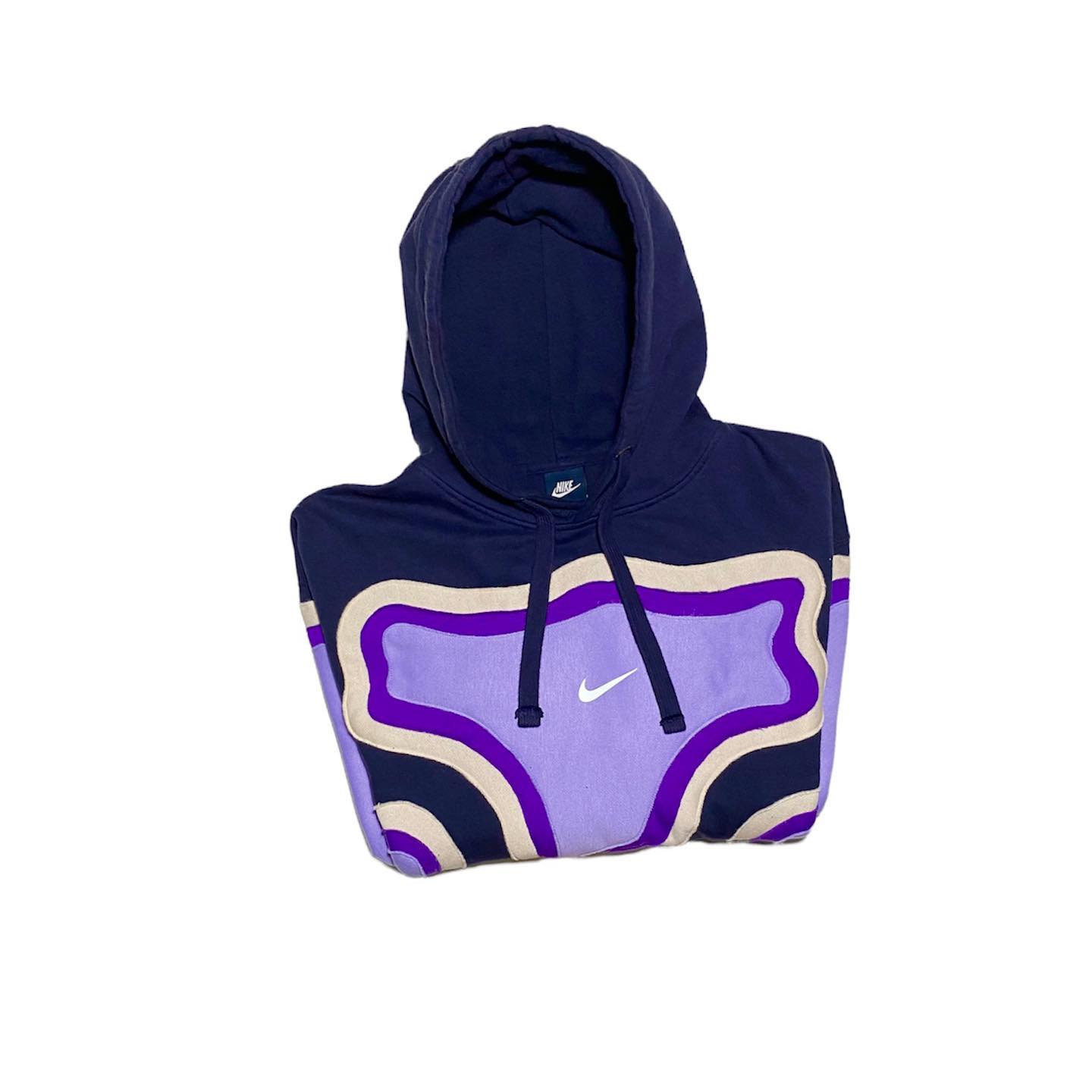 Reworked Nike Thermal Hoodie Black/White/Purple