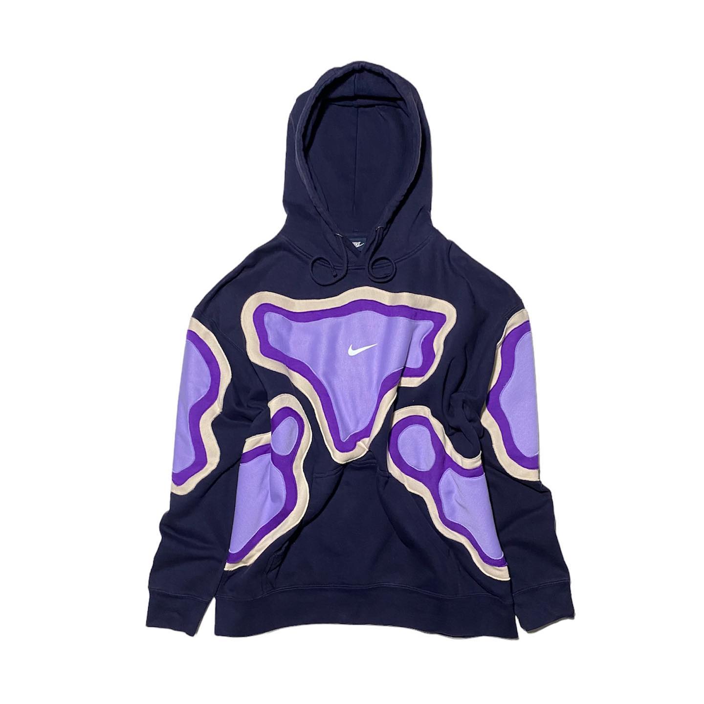 Reworked Nike Thermal Hoodie Black/White/Purple