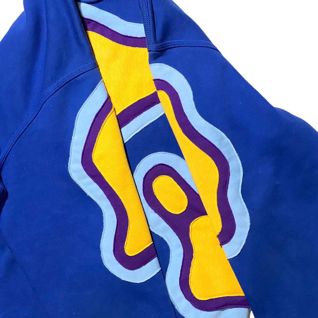 Reworked Nike Thermal Hoodie Blue/Violet/Yellow