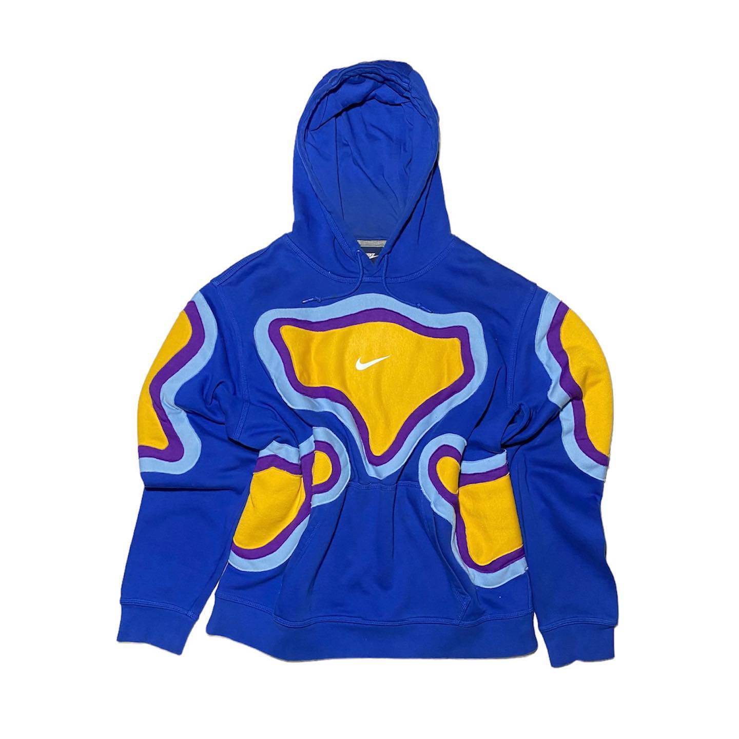 Reworked Nike Thermal Hoodie Blue/Violet/Yellow