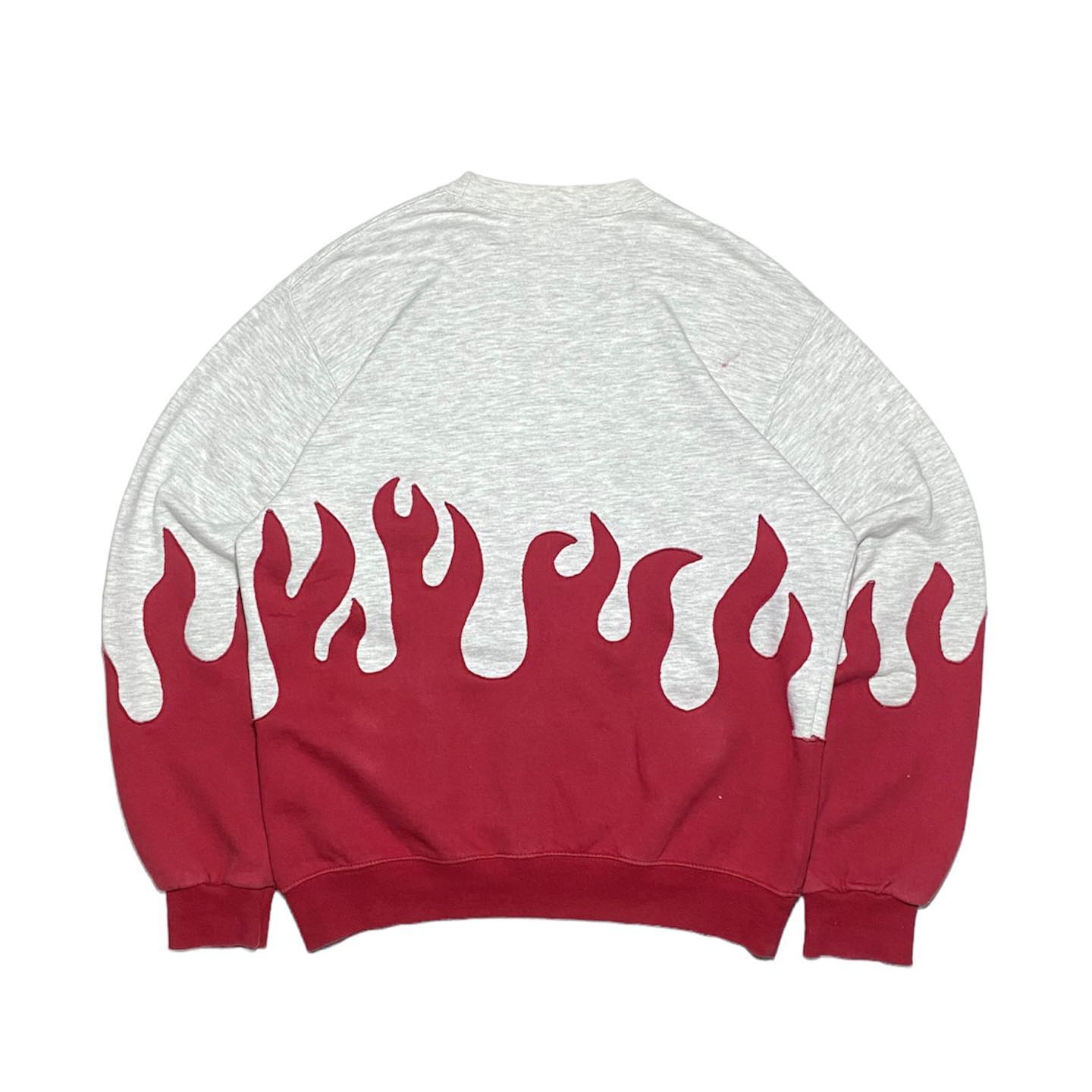 Reworked Nike Flames Sweatshirt Red