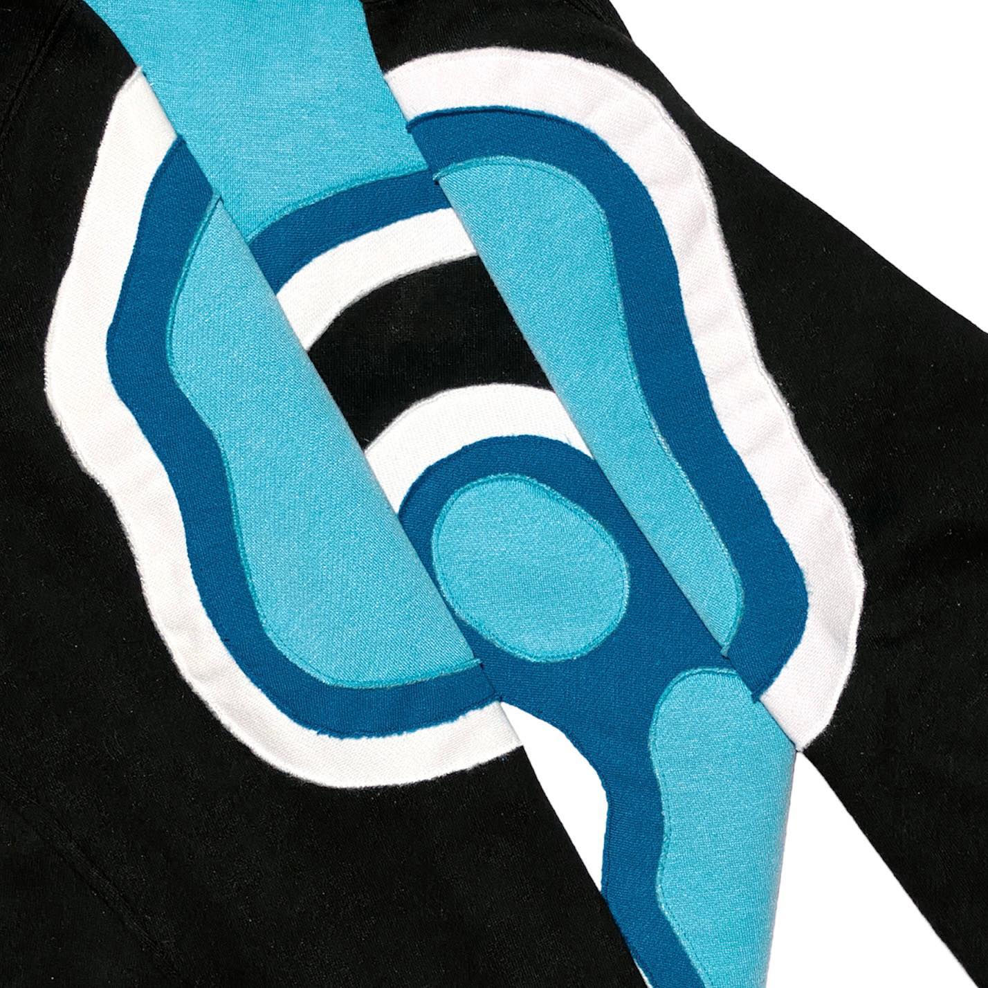 Reworked Nike Thermal Hoodie Black/White/Blue