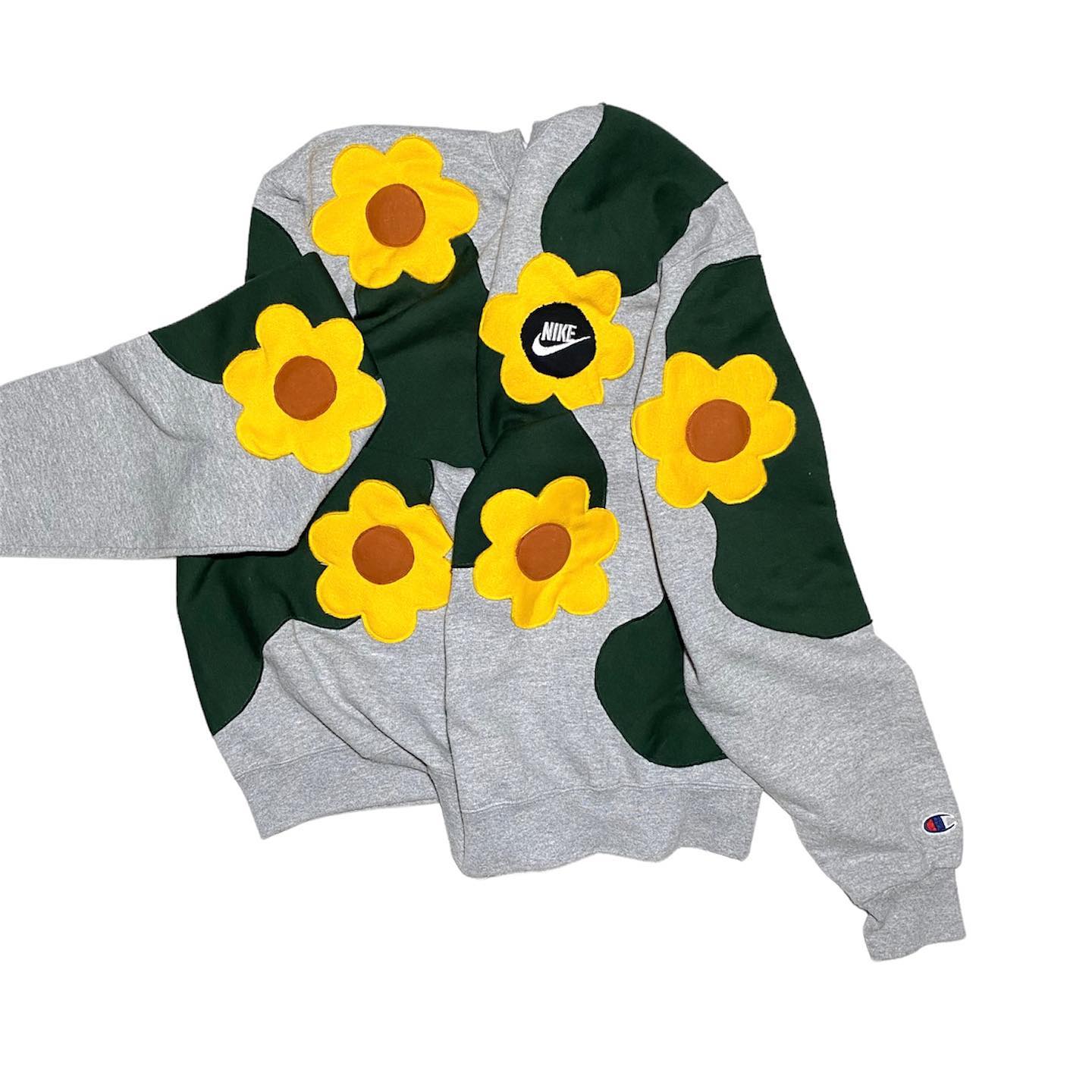 Reworked Nike Sunflower Sweatshirt Gray