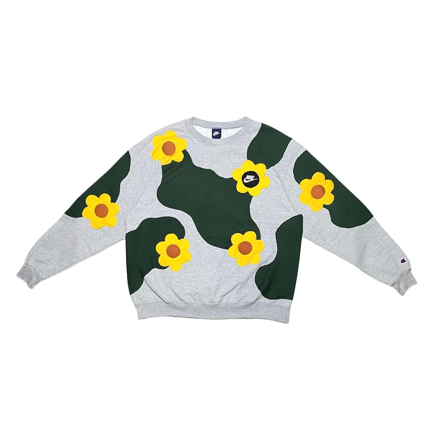 Reworked Nike Sunflower Sweatshirt Gray