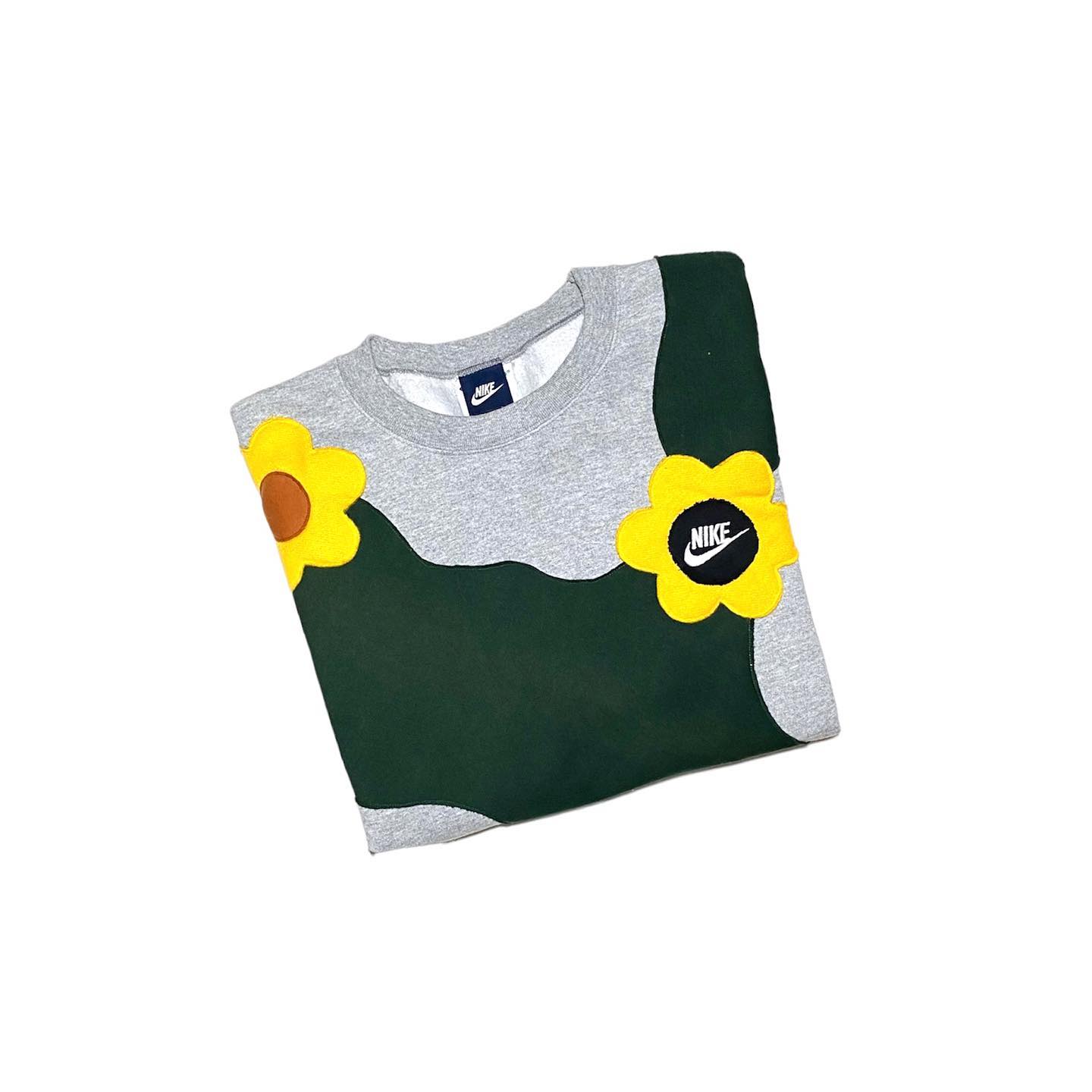 Reworked Nike Sunflower Sweatshirt Gray