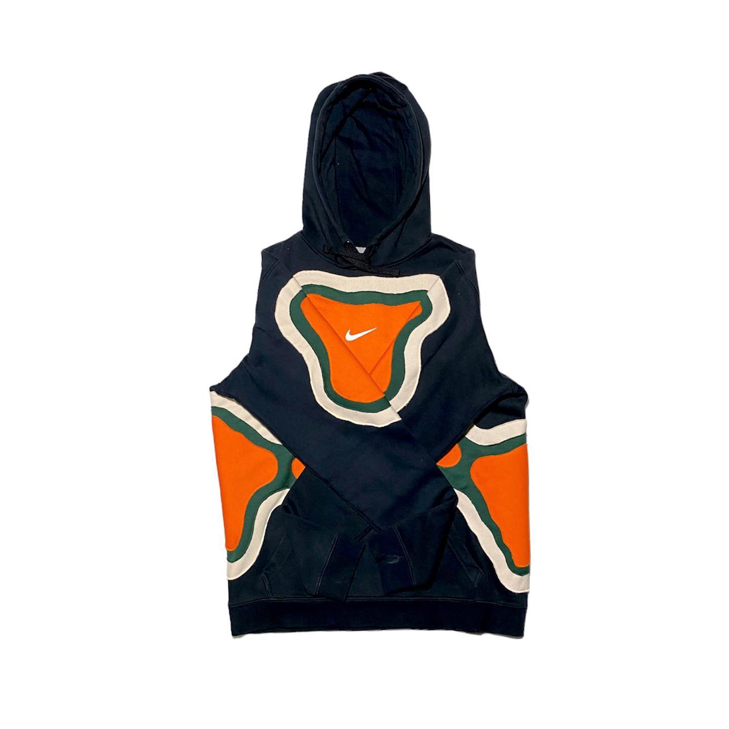 Reworked Nike Cell Hoodie Black/Orange