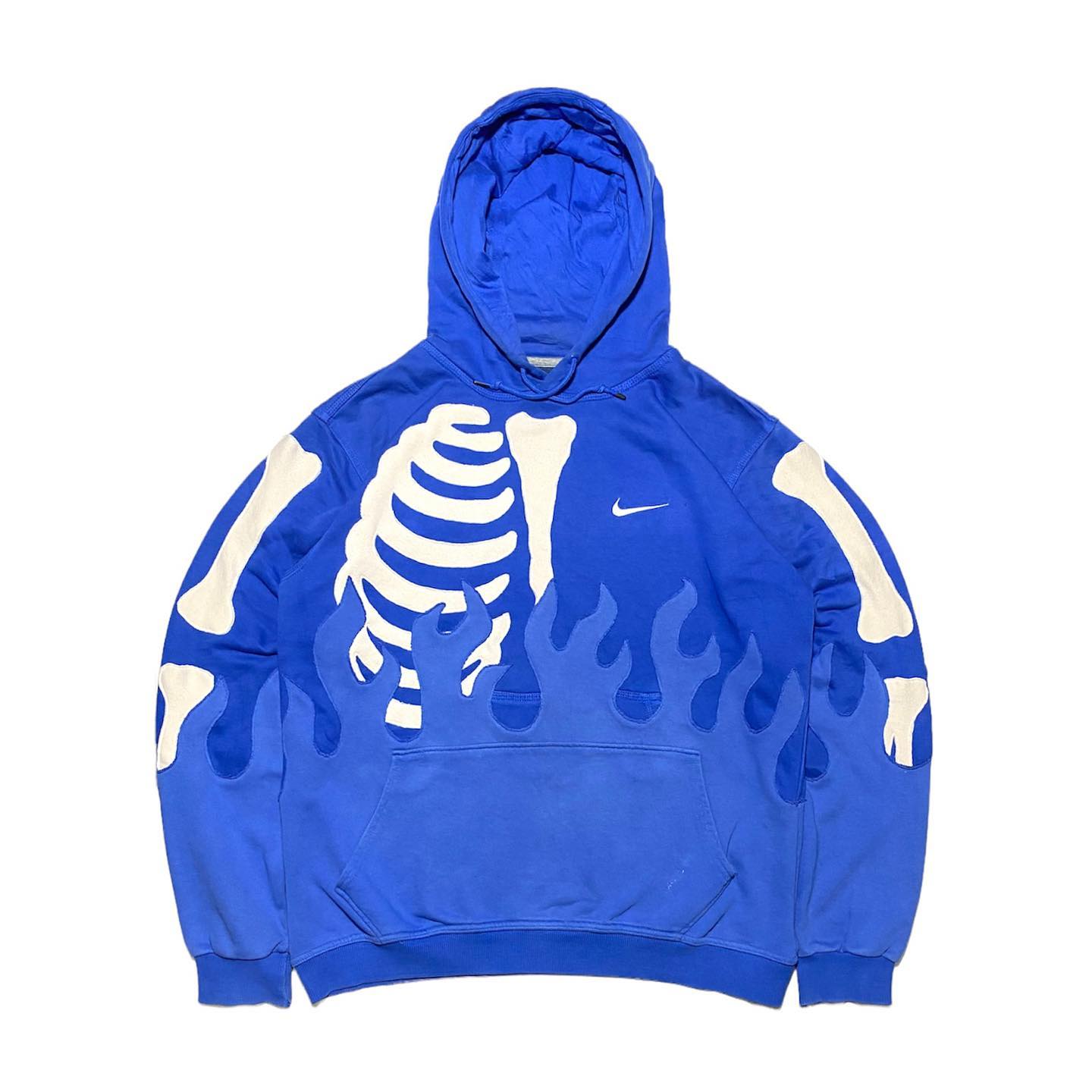 Reworked Nike Skeleton Hoodie Blue/White