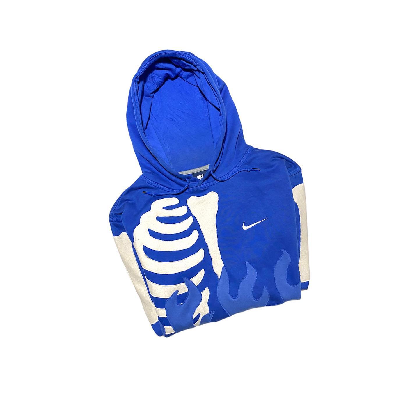 Reworked Nike Skeleton Hoodie Blue/White