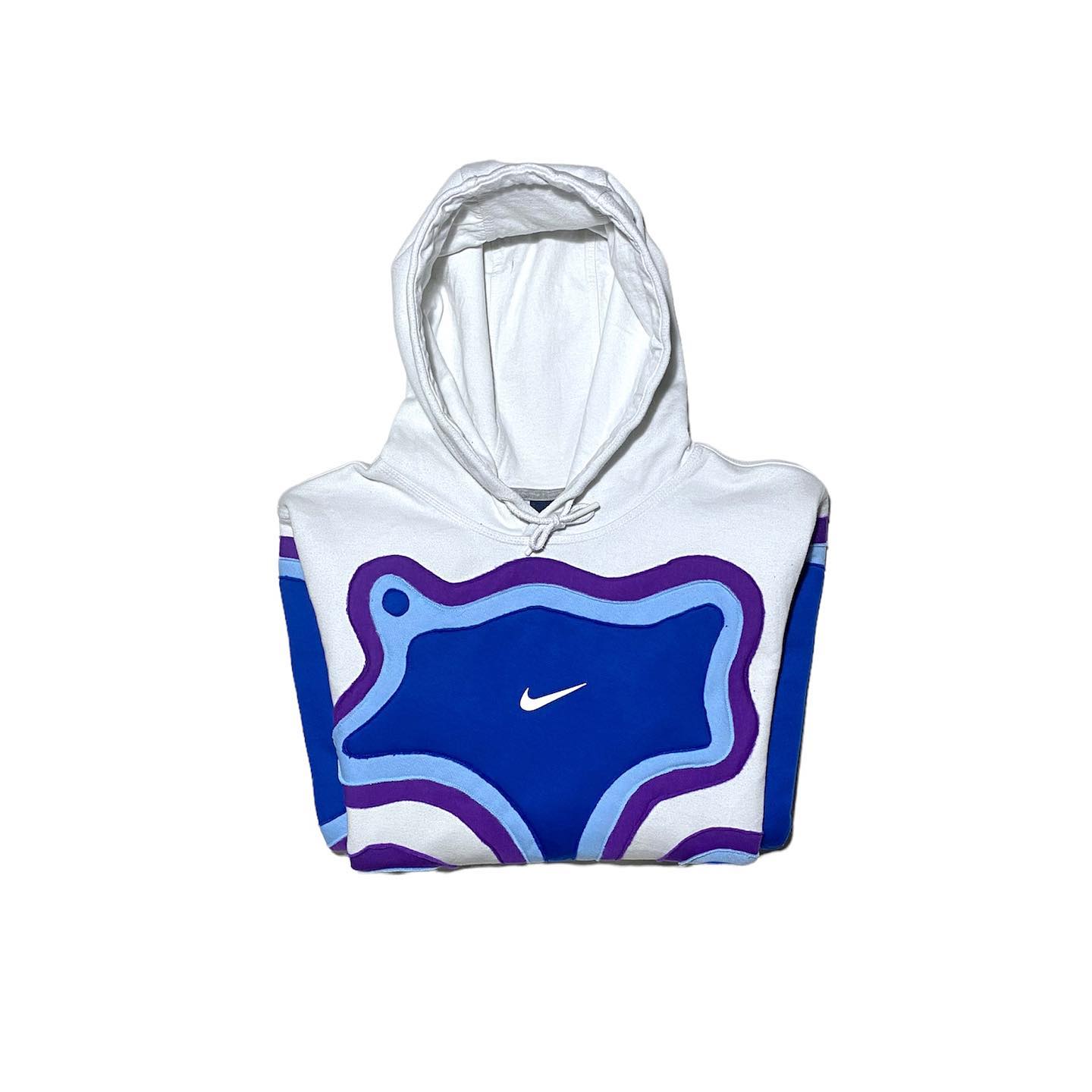 Reworked Nike Cell Hoodie Blue/White