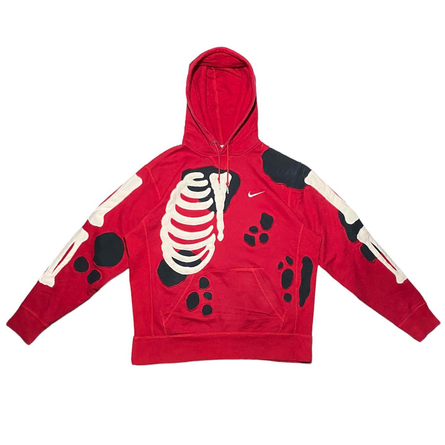 Reworked Nike Skeleton Hoodie Red/Black