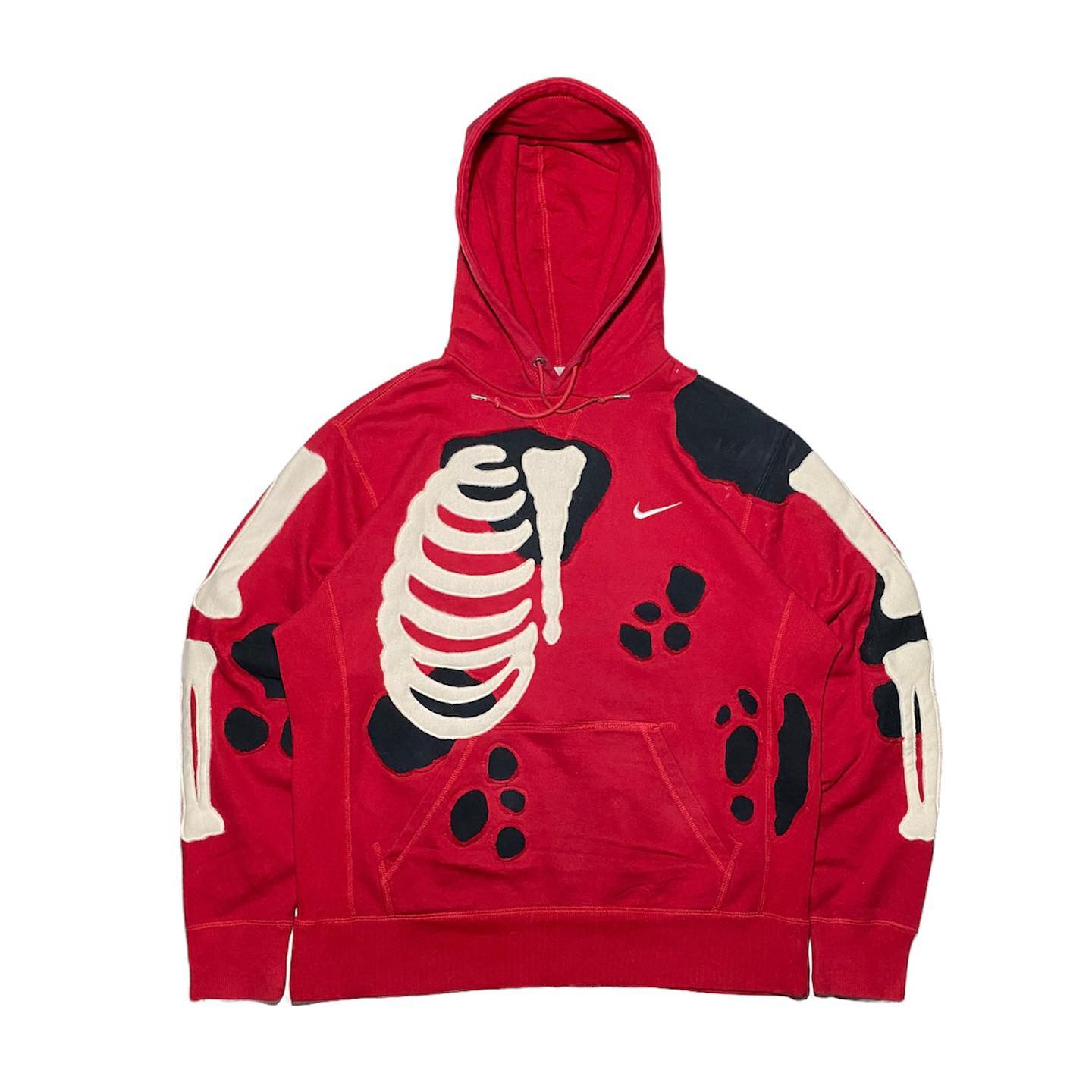 Reworked Nike Skeleton Hoodie Red/Black