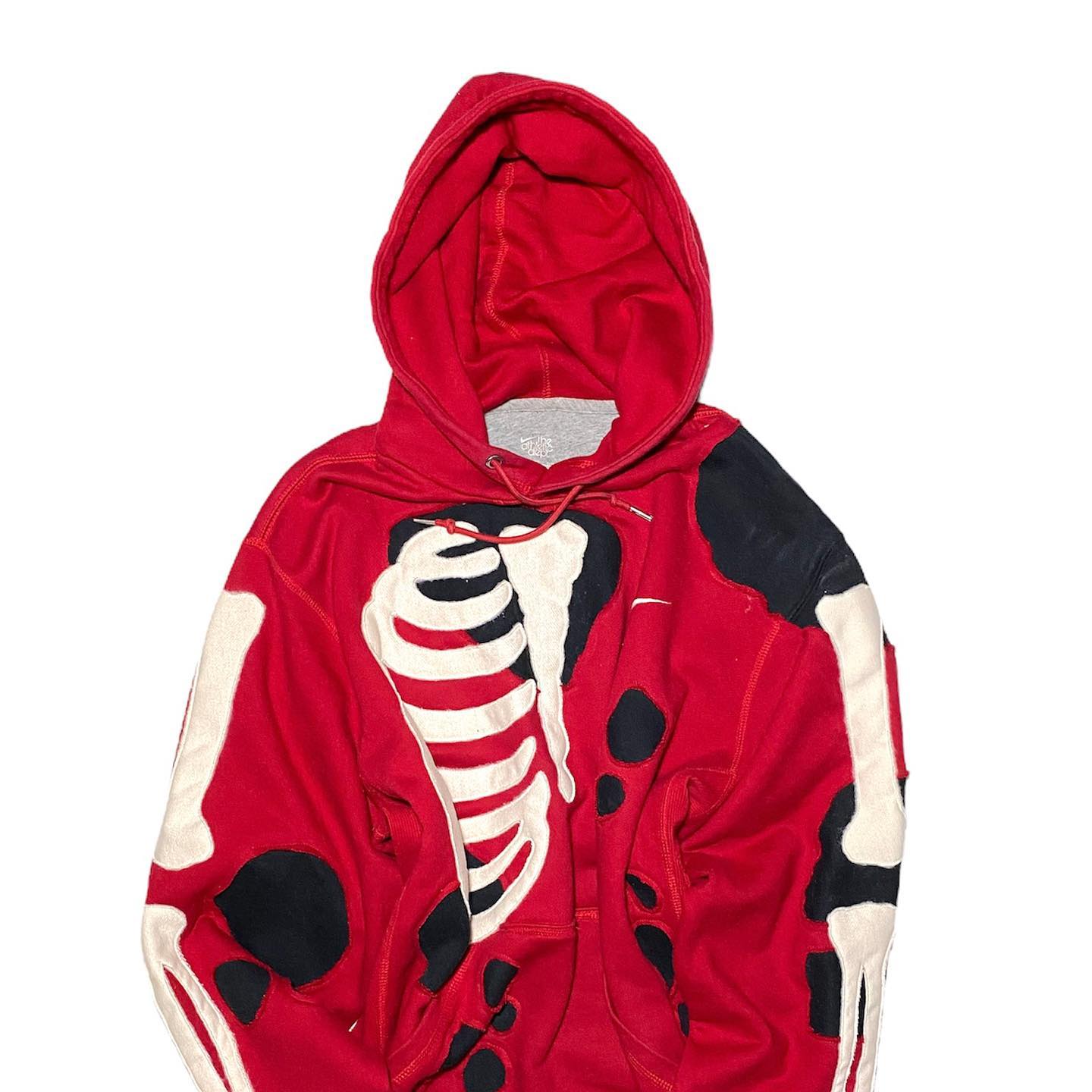 Reworked Nike Skeleton Hoodie Red/Black