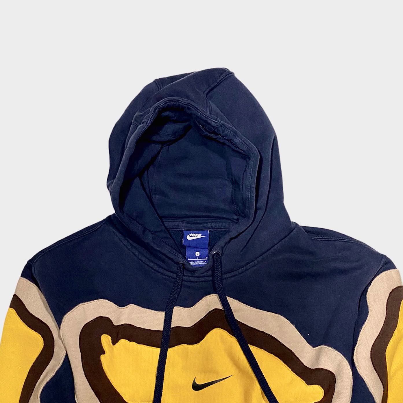 Reworked Nike Cell Hoodie Black/Brown/Yellow