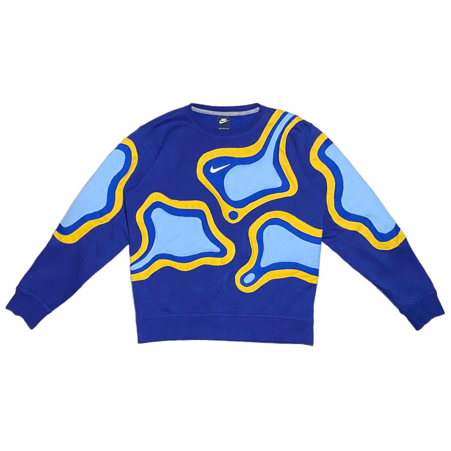 Reworked Nike Plasma Sweatshirt Blue/Yellow