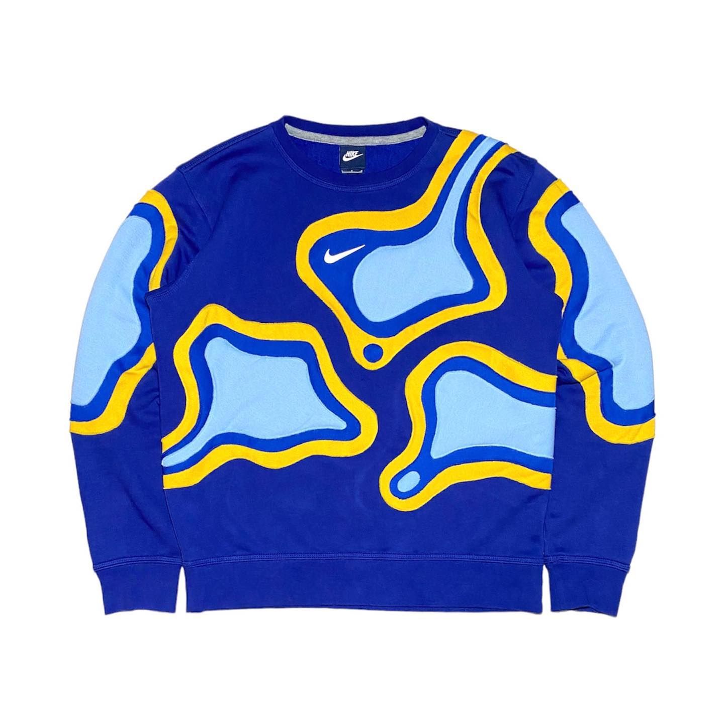 Reworked Nike Plasma Sweatshirt Blue/Yellow