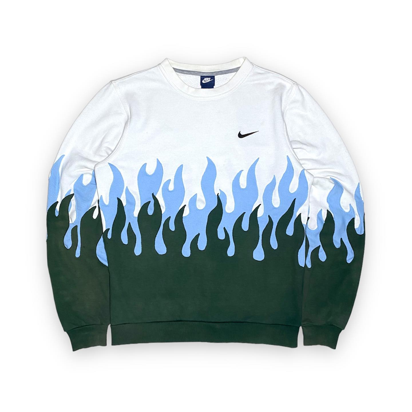 Reworked Nike Flames Sweatshirt Blue/Green