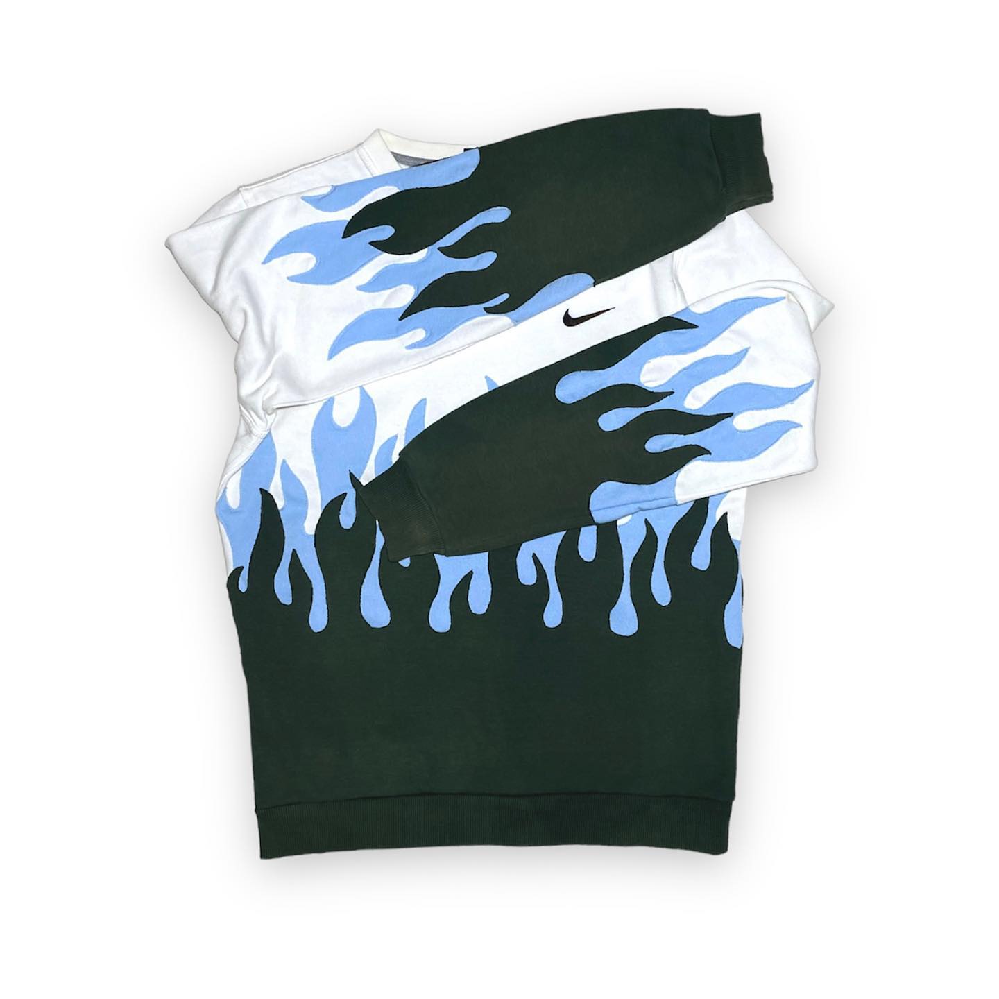 Reworked Nike Flames Sweatshirt Blue/Green