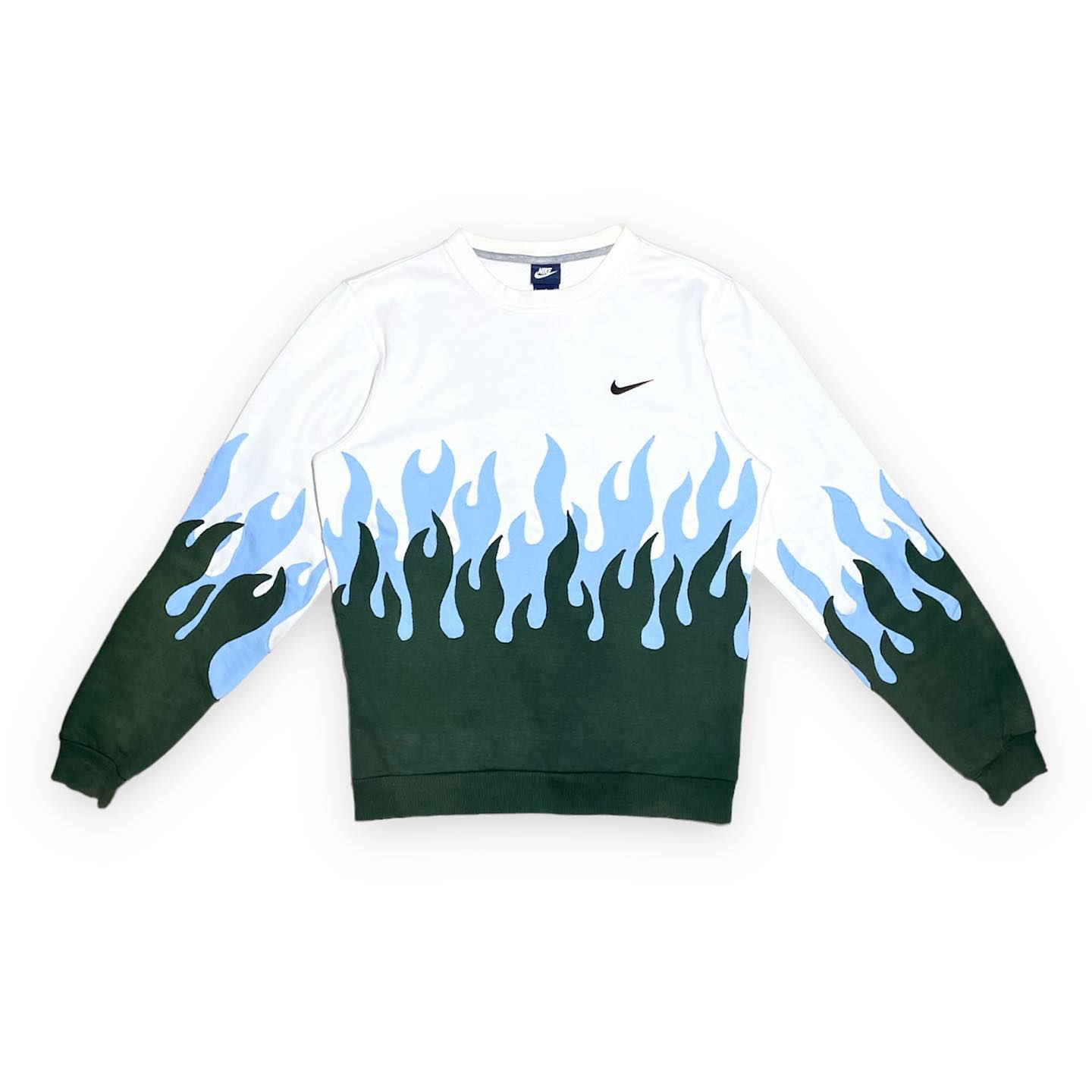 Reworked Nike Flames Sweatshirt Blue/Green