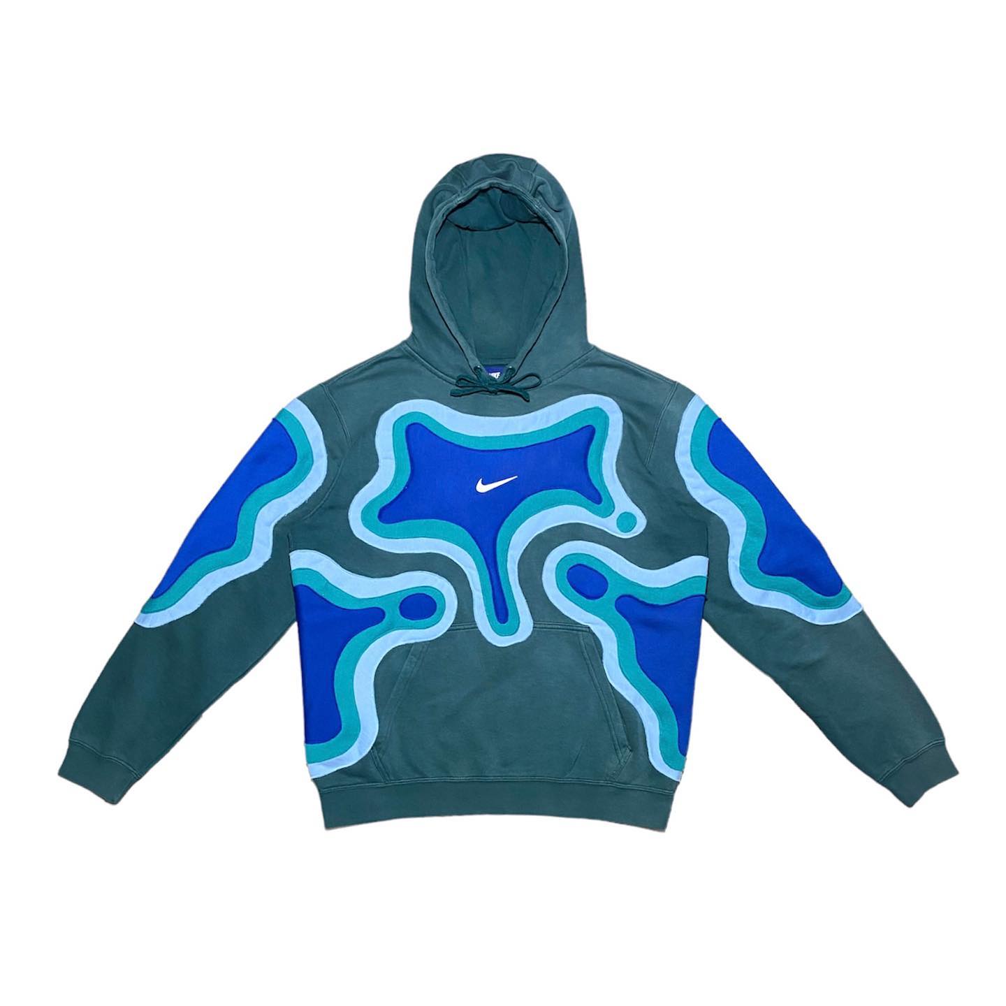 Reworked Nike Plasma Hoodie Avocado Ocean