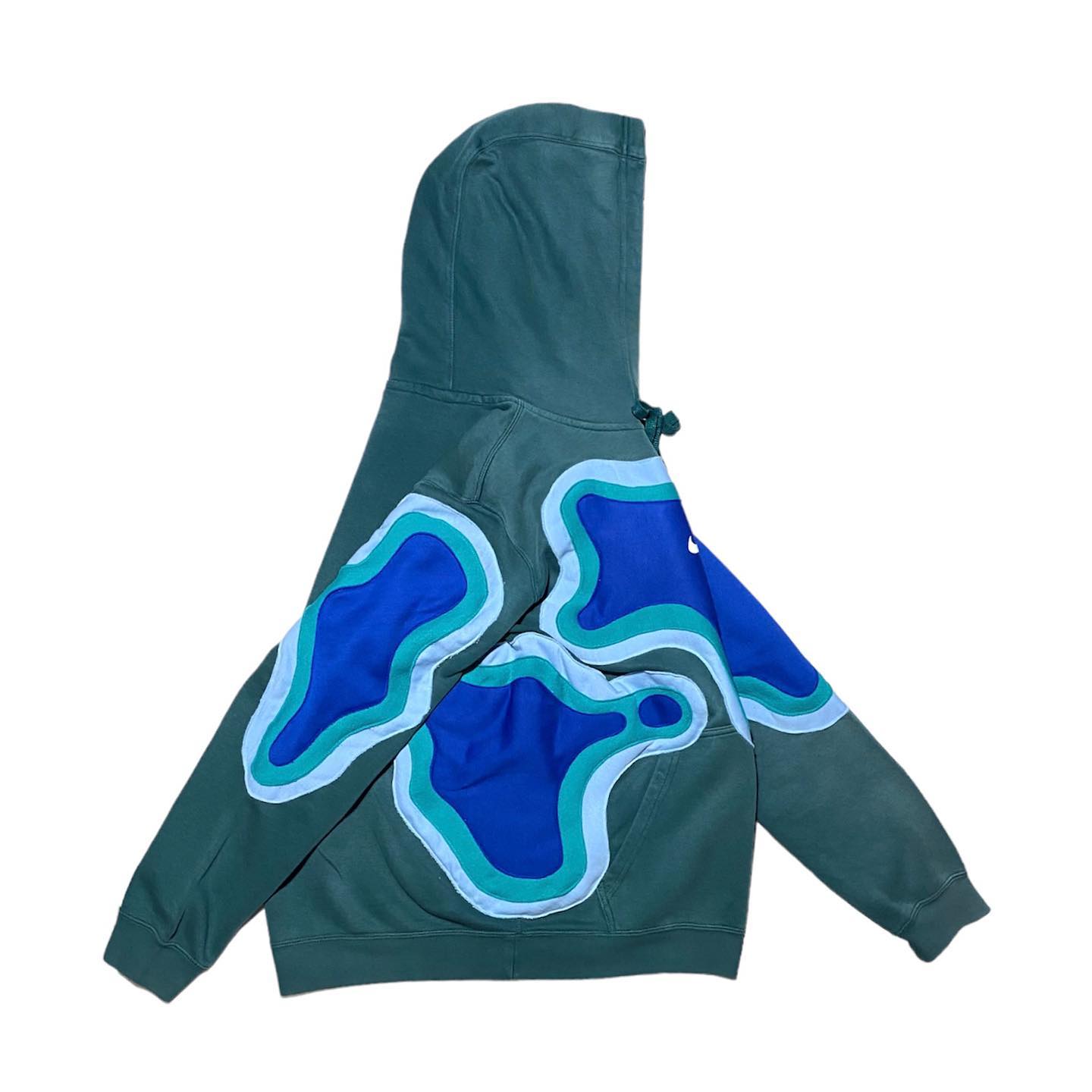 Reworked Nike Plasma Hoodie Avocado Ocean