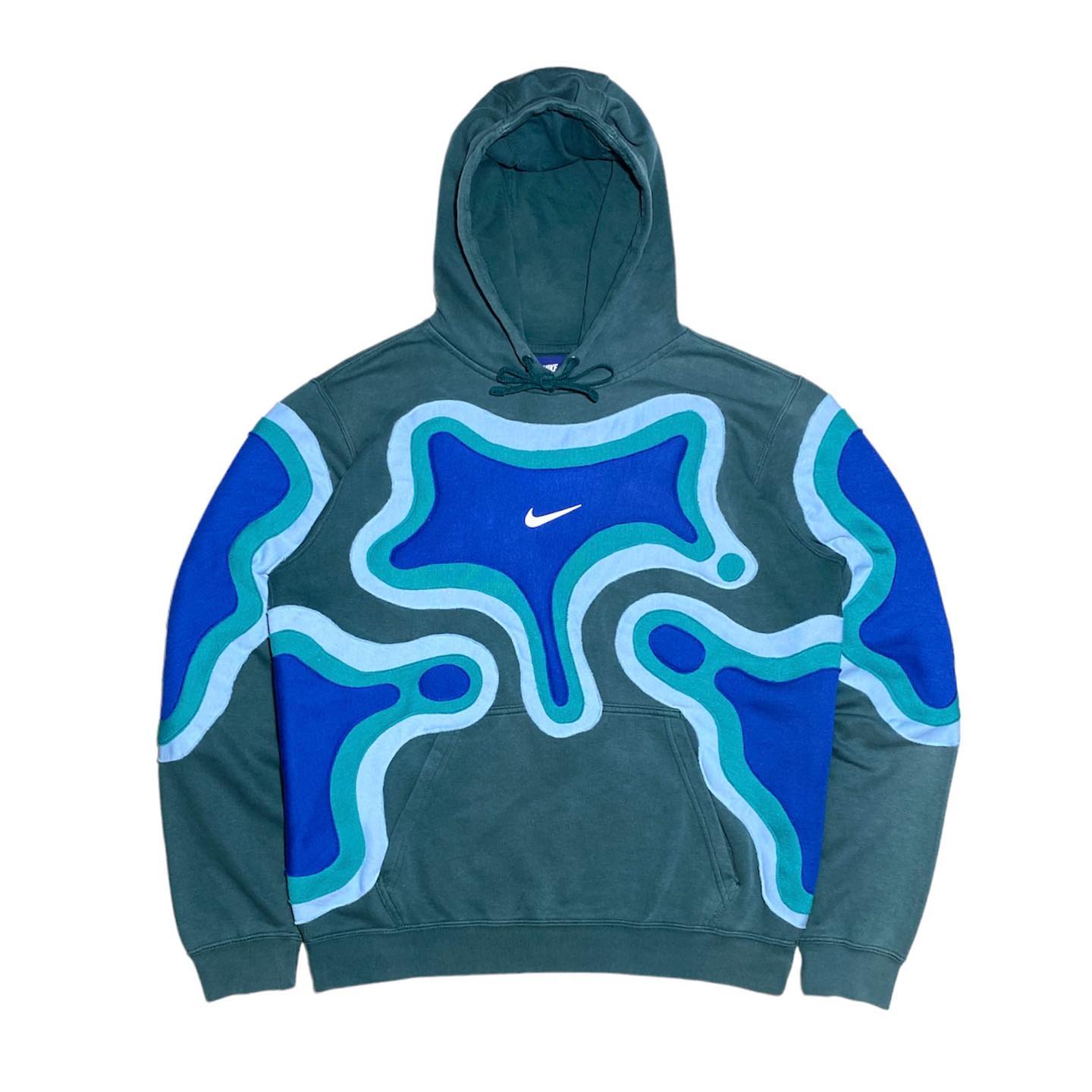 Reworked Nike Plasma Hoodie Avocado Ocean