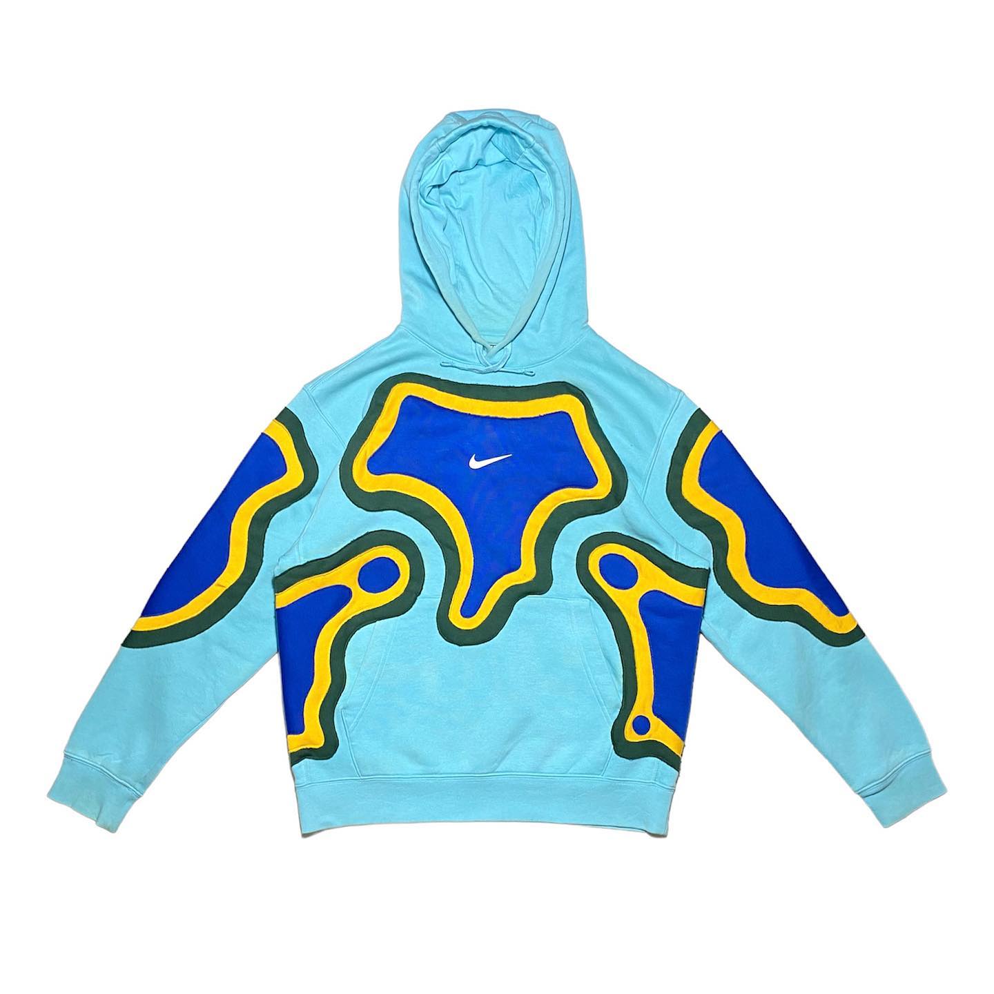 Reworked Nike Island Hoodie Blue/Yellow