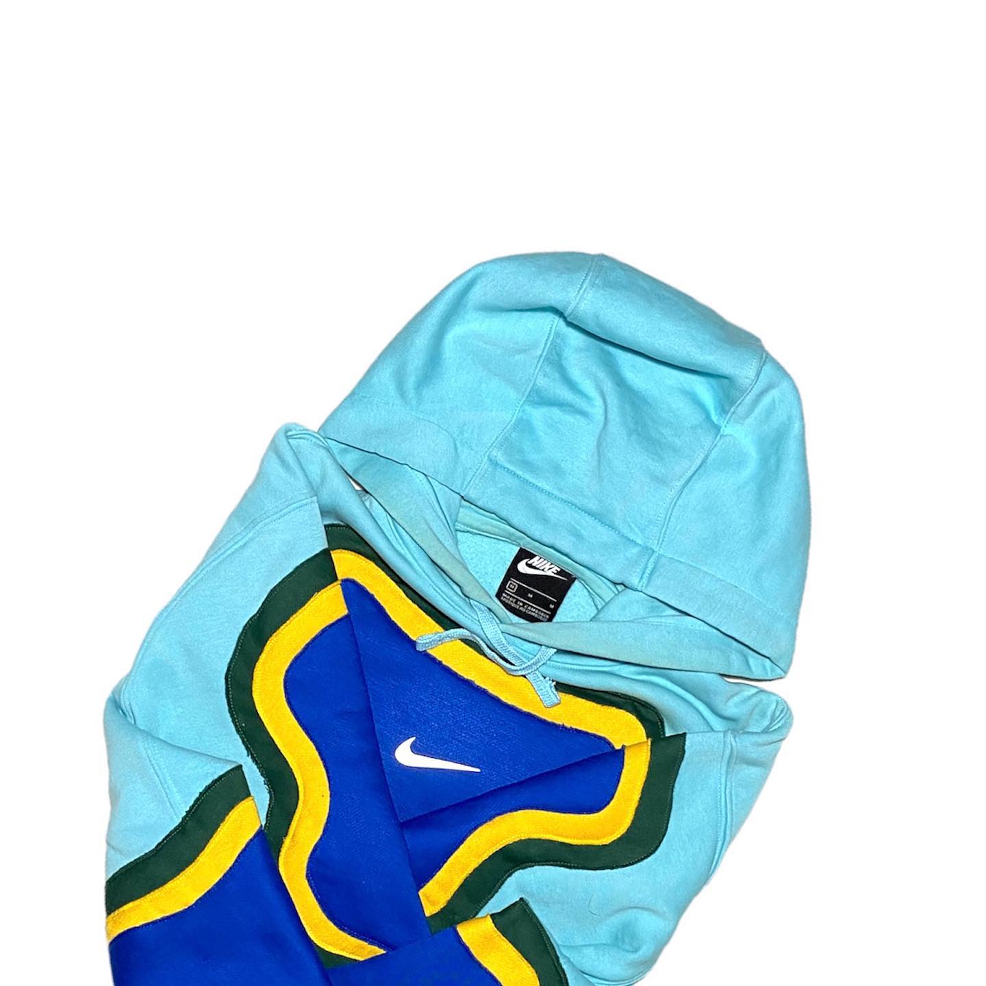 Reworked Nike Island Hoodie Blue/Yellow