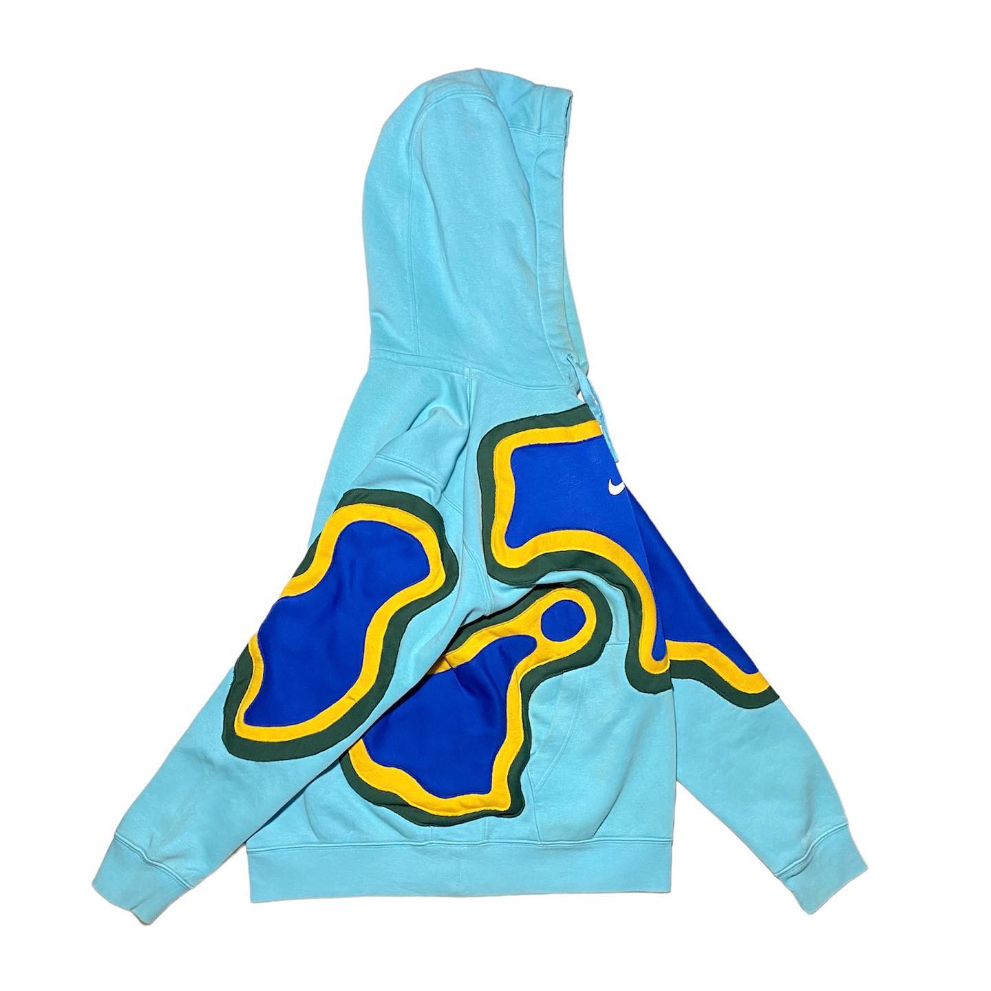 Reworked Nike Island Hoodie Blue/Yellow