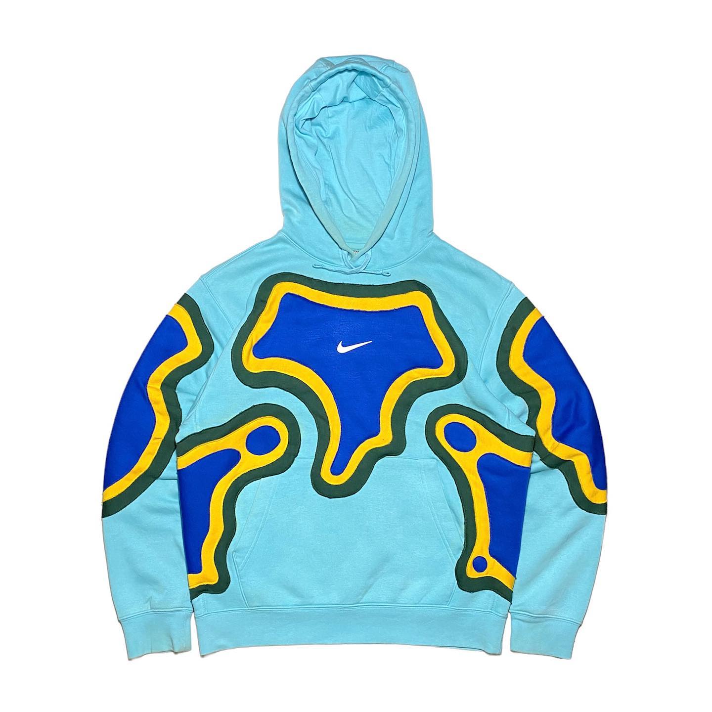 Reworked Nike Island Hoodie Blue/Yellow