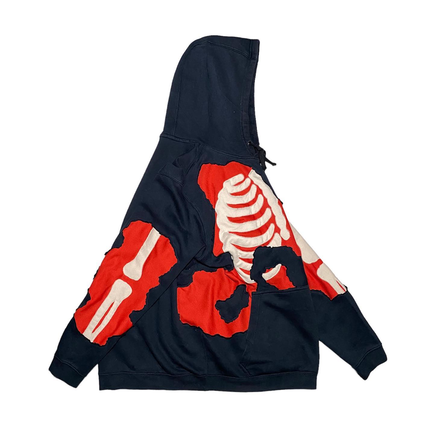 Reworked Nike Rip Skeleton Hoodie Black/Red