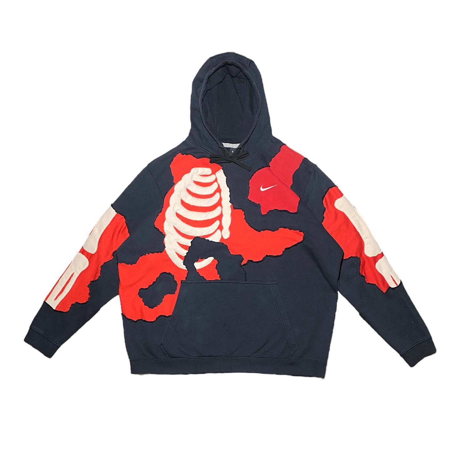 Reworked Nike Rip Skeleton Hoodie Black/Red