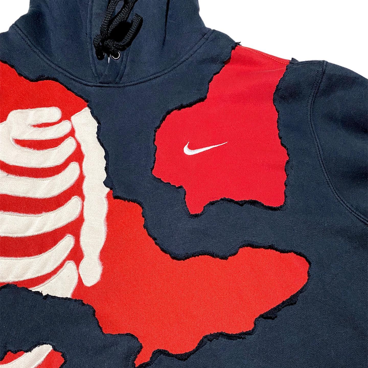 Reworked Nike Rip Skeleton Hoodie Black/Red