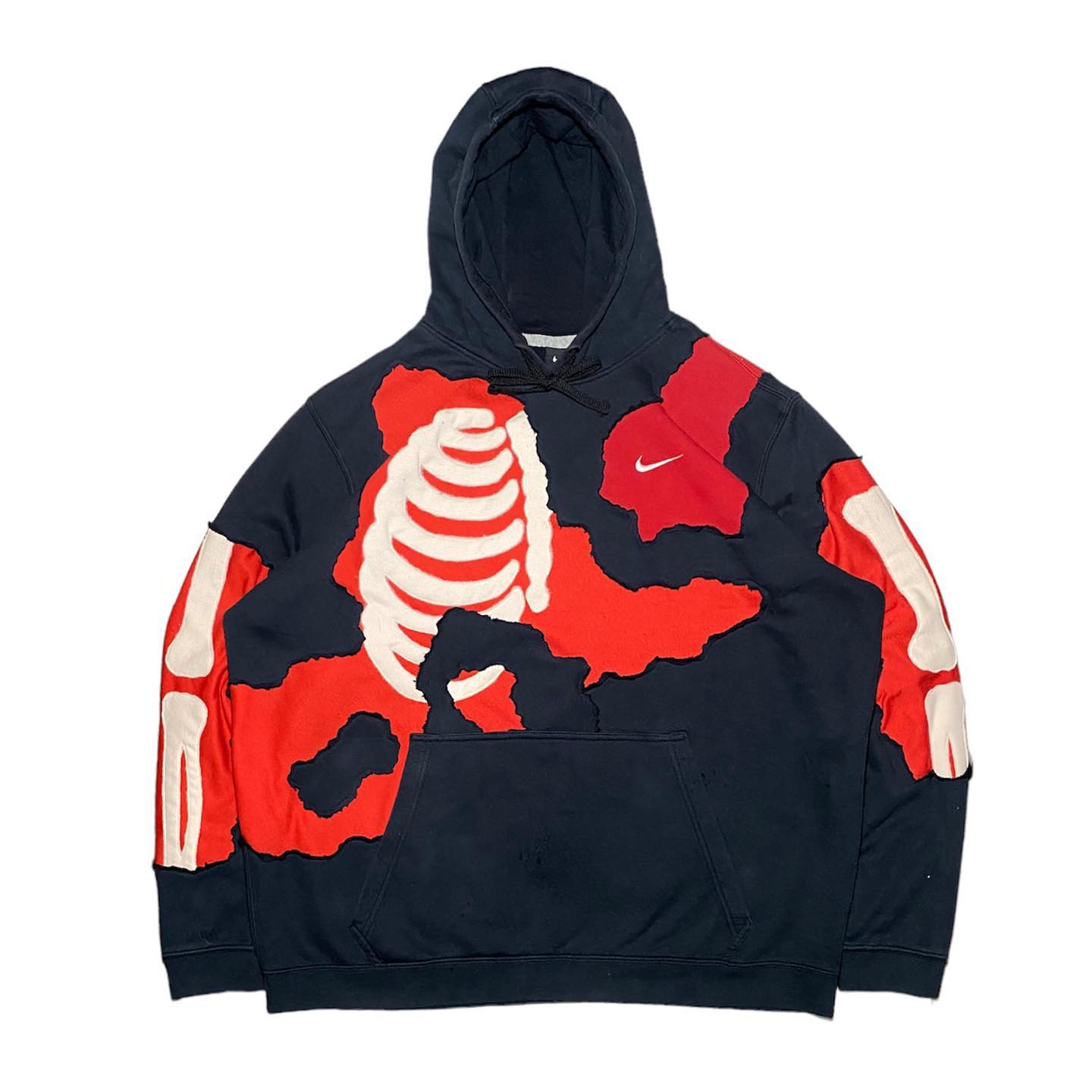 Reworked Nike Rip Skeleton Hoodie Black/Red