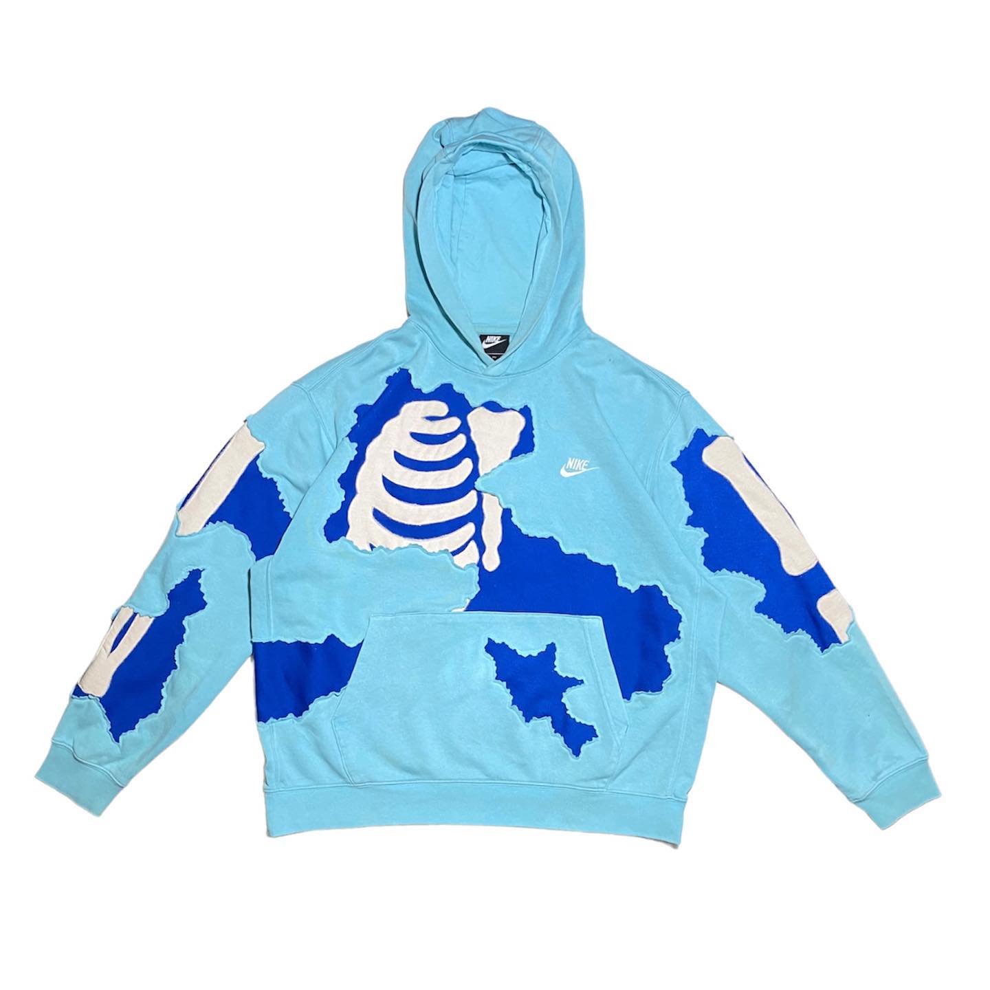 Reworked Nike Rip Skeleton Hoodie Skyblue/Blue