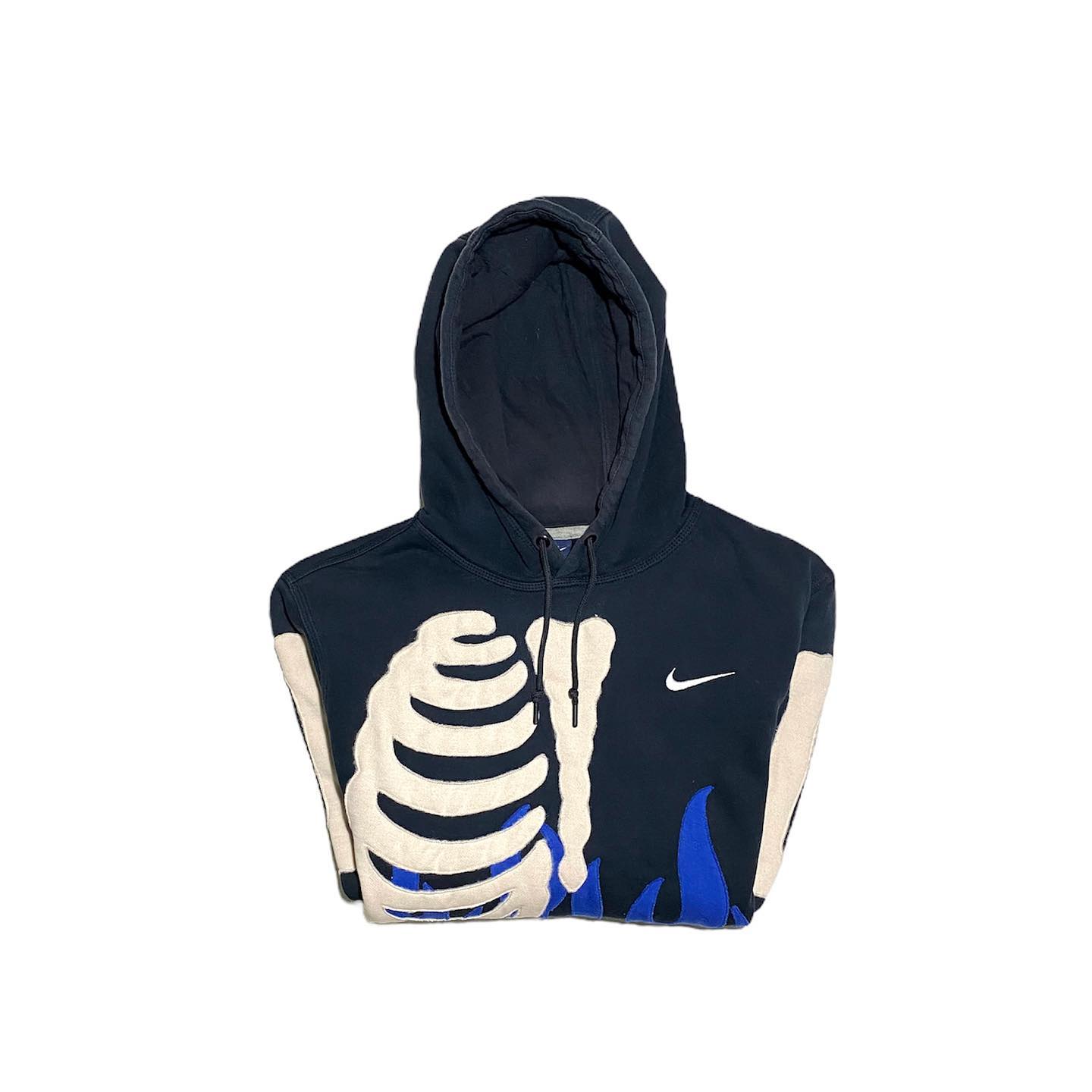 Reworked Nike Rip Skeleton Hoodie Flames