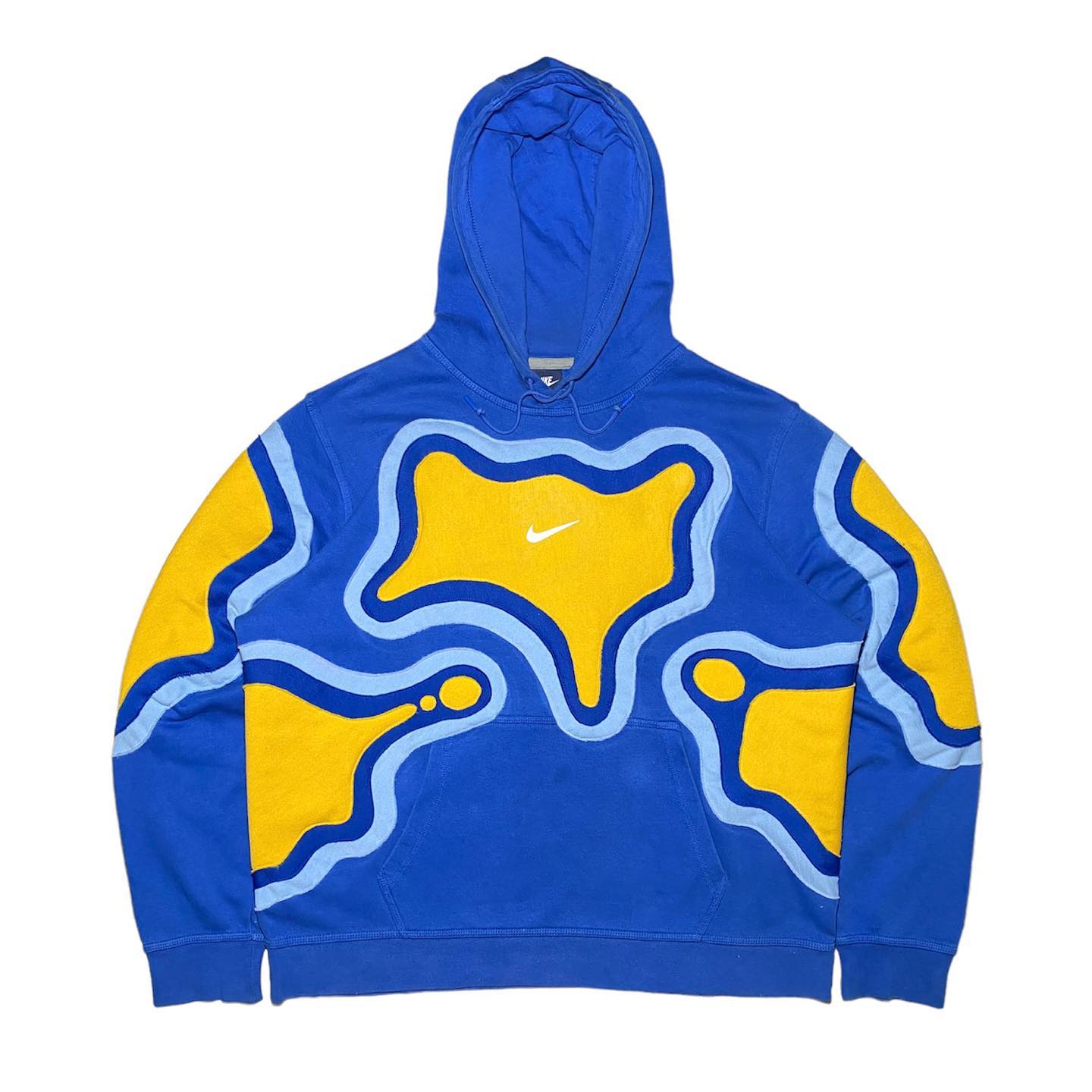 Reworked Nike Island Hoodie Blue/Skyblue/Yellow