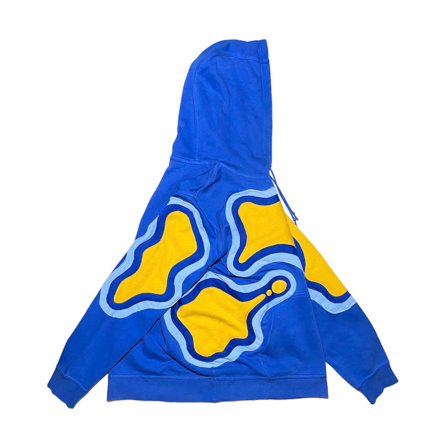 Reworked Nike Island Hoodie Blue/Skyblue/Yellow