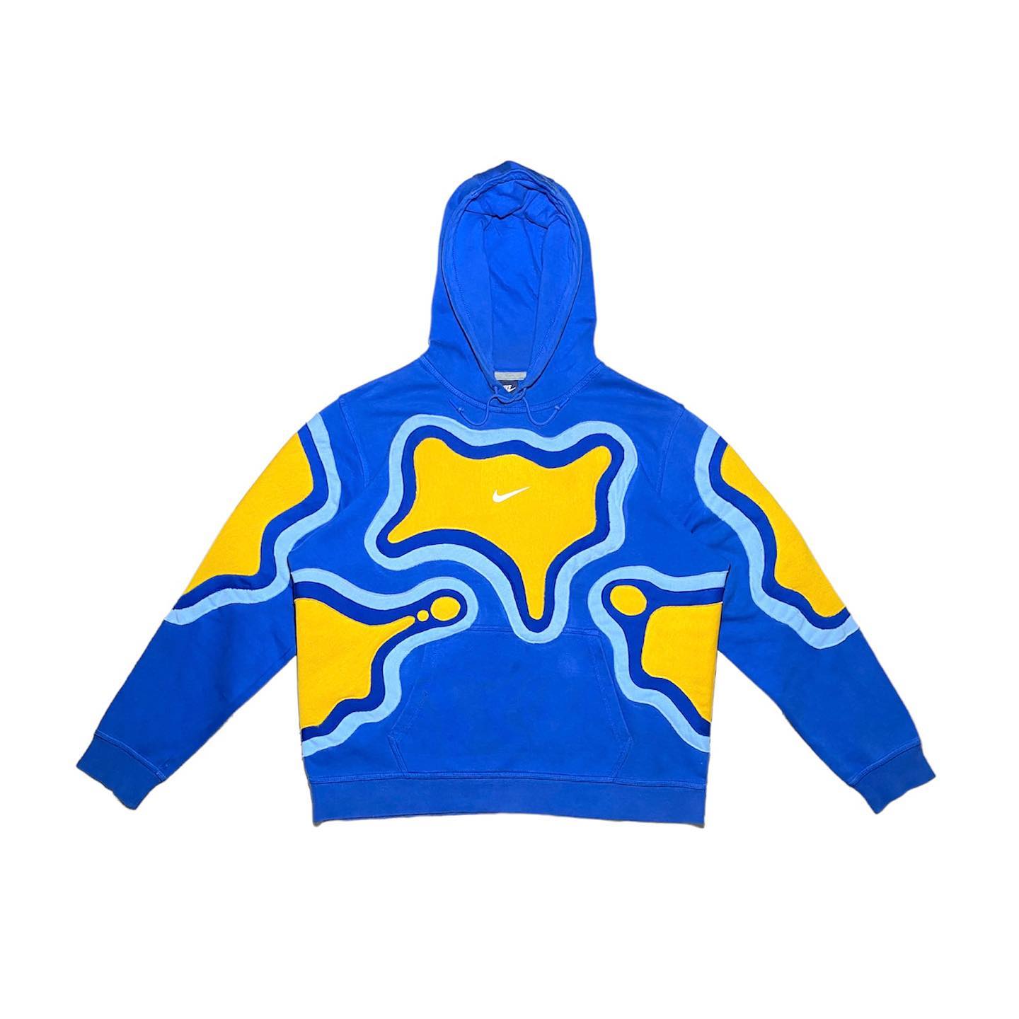 Reworked Nike Island Hoodie Blue/Skyblue/Yellow